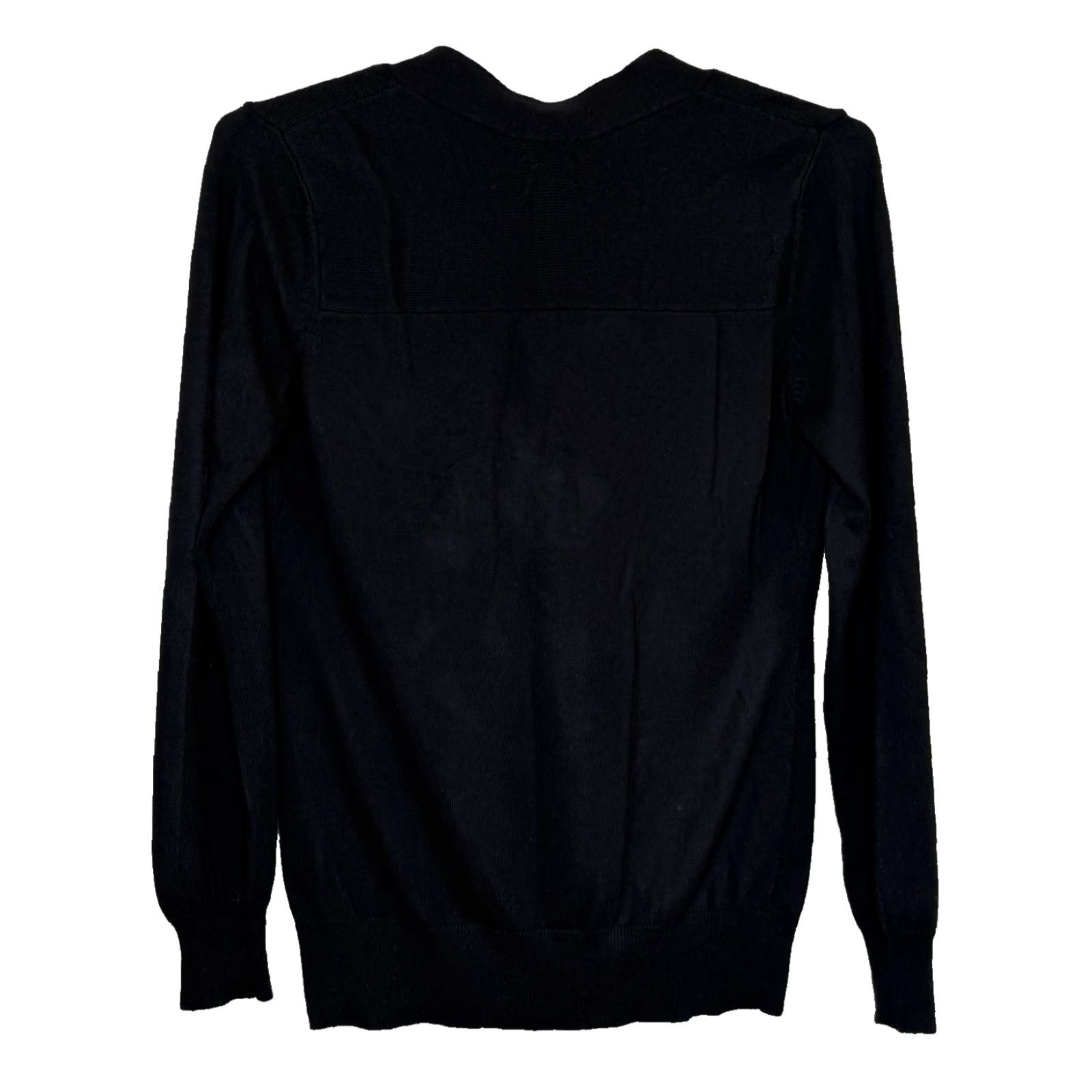 Vintage Chico’s Pullover Sweater Womens Size 1 Black V-Neck w/ Tie Long Sleeve Lightweight Size L / US 10 / IT 46 - 4 Thumbnail