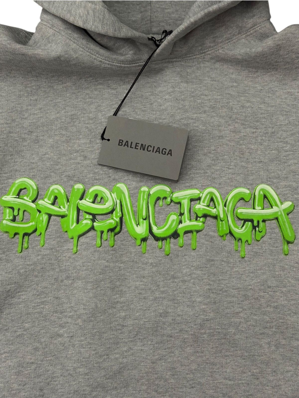Balenciaga Balenciaga Grey Slime Logo Hoodie Size US M / EU 48-50 / 2 - 3 Thumbnail