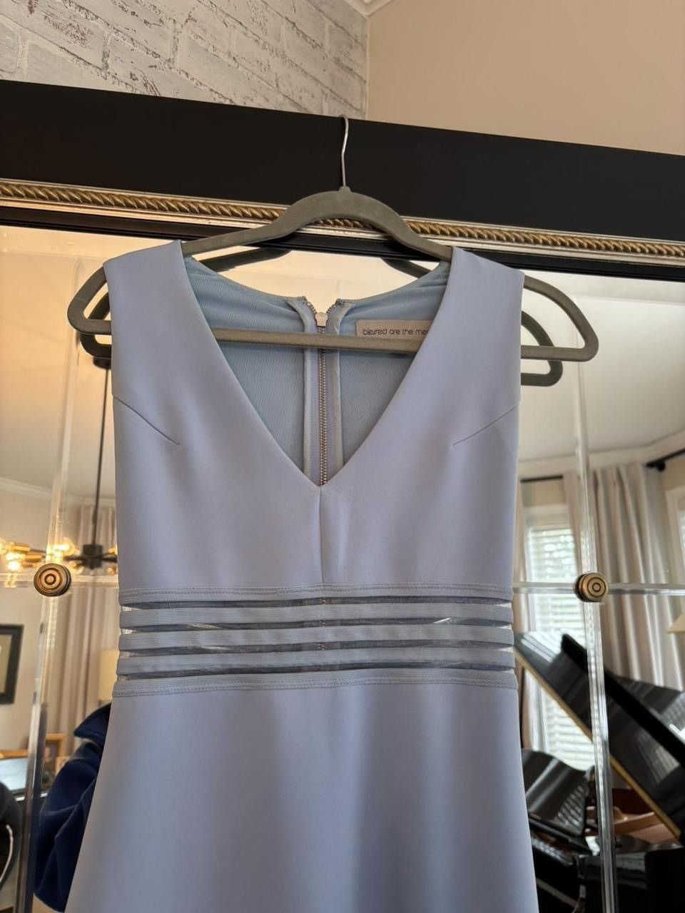 Other Blessed Are The Meek Blue Sleeveless Bodycon Midi Dress Size XS / US 0-2 / IT 36-38 - 2 Thumbnail