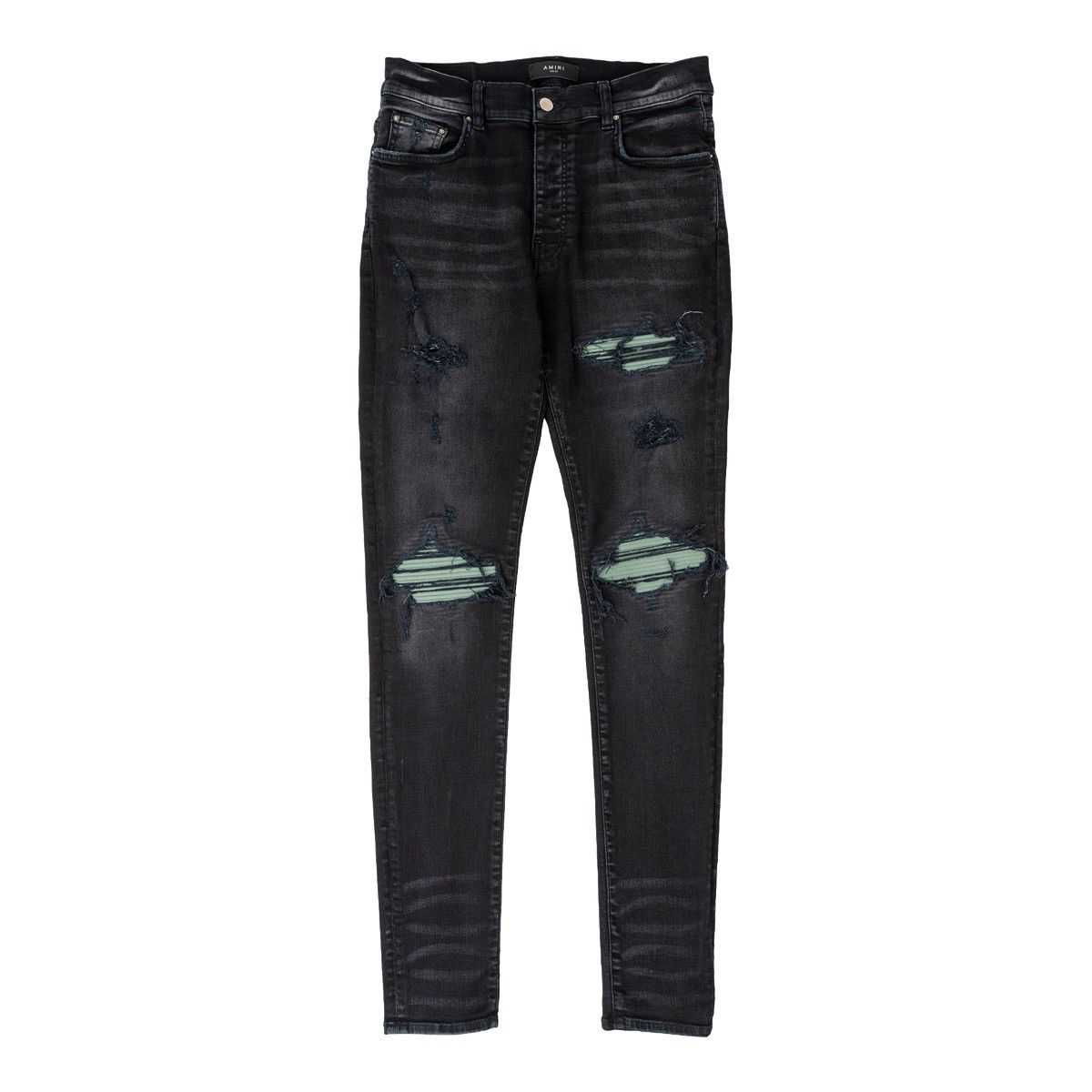 Amiri Amiri MX1 Ultra Suede Patch Jeans Aged Black Green Size US 33 - 1 Thumbnail