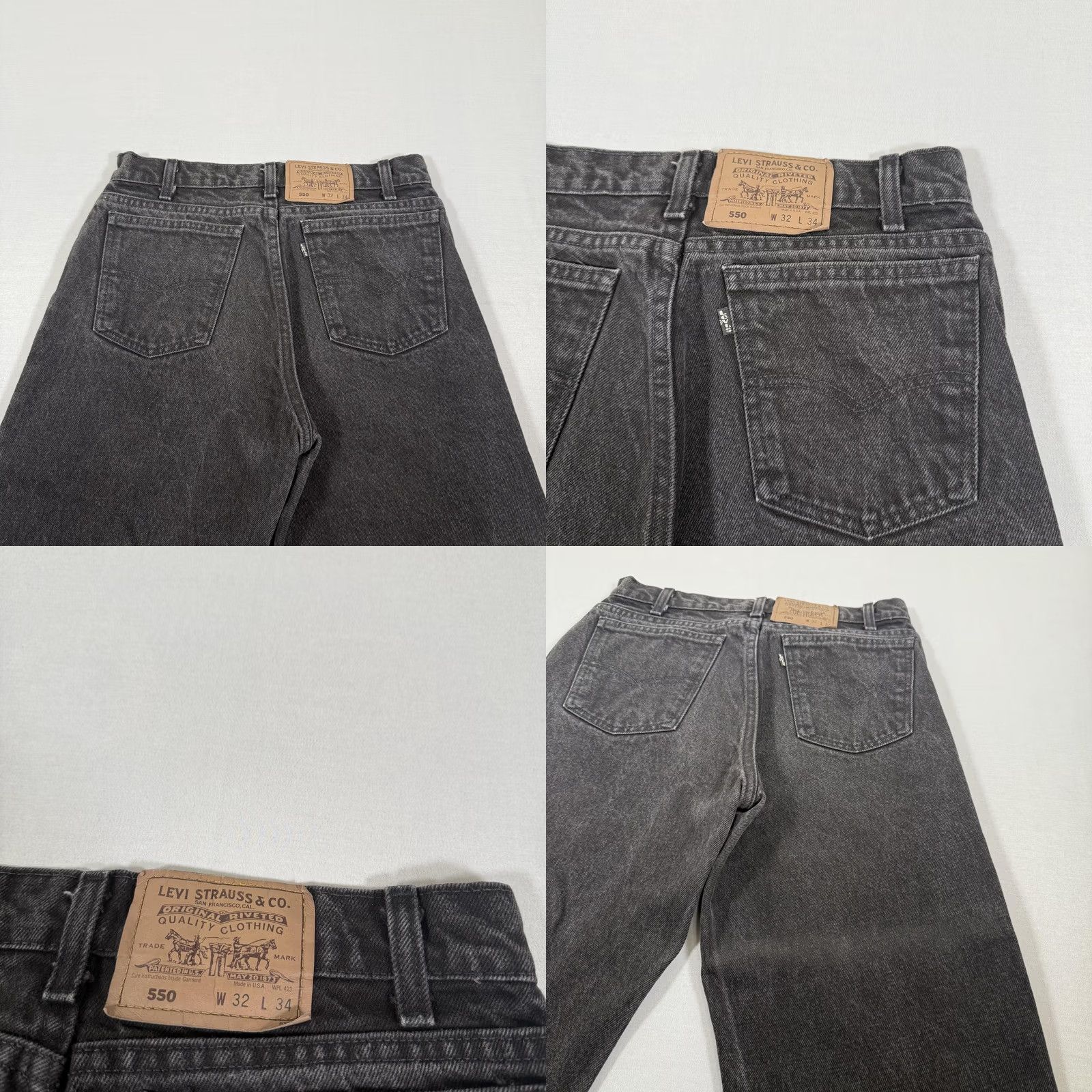 Levi's VINTAGE Levi's 550 Relaxed Fit Jeans Mens 550 Relaxed Fit Denim Pants 30x34 Black Charcoal Wash 90s USA Levi's 500 Series Boys Girls Mens? Size US 30 / EU 46 - 9 Thumbnail