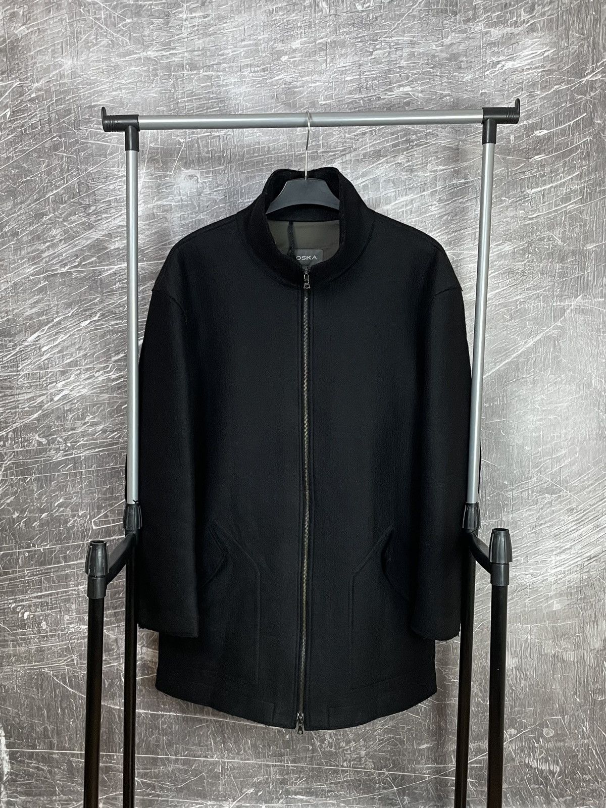 image of Avant Garde Oska Wool Coat Japanese Style in Black, Men's (Size Medium)