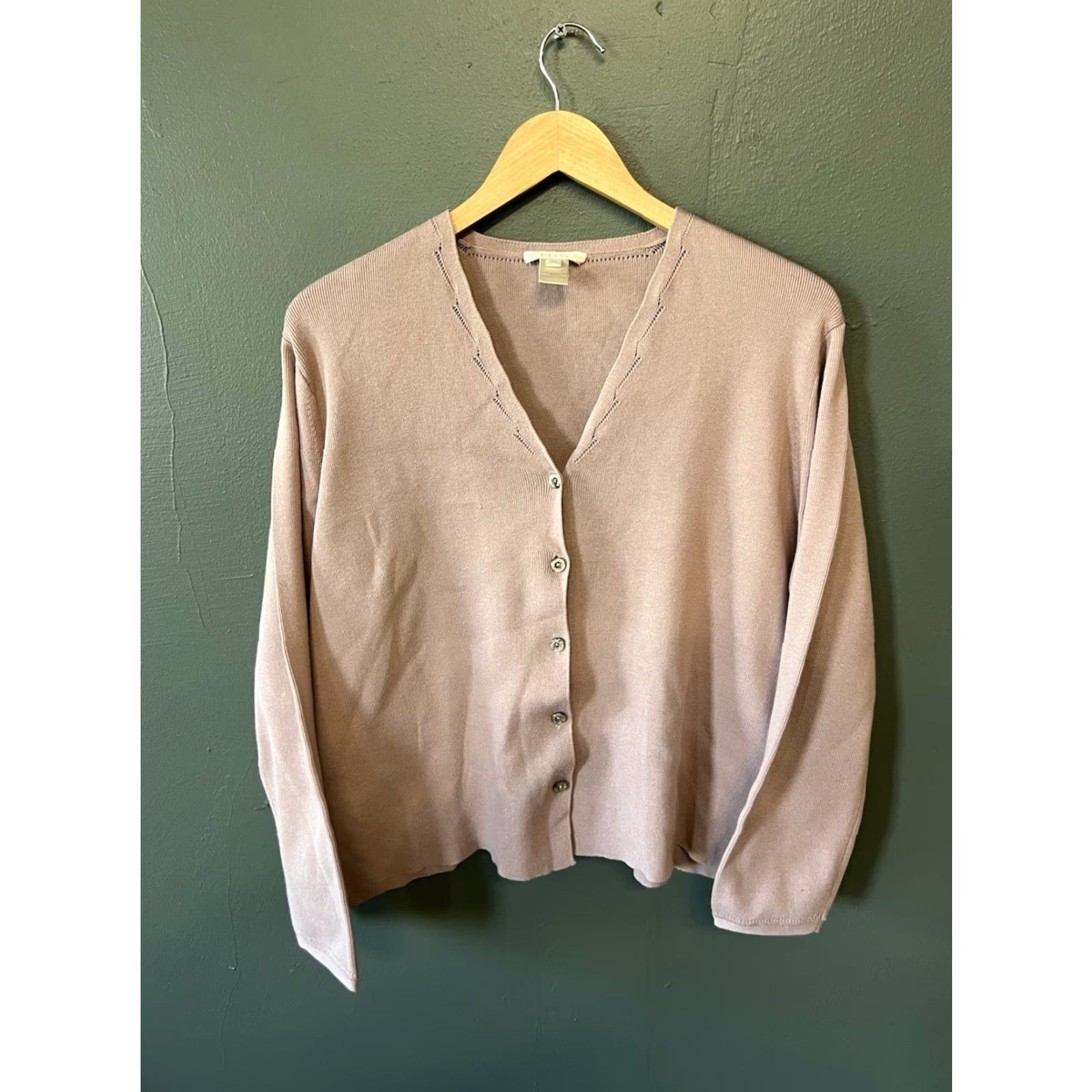 J. Jill VINTAGE Y2K J. Jill Womens Pink Knit Long Sleeve Button Up Cardigan Sweater Shirt 2X Size XXL / US 16-18 / IT 52-54 - 2 Thumbnail