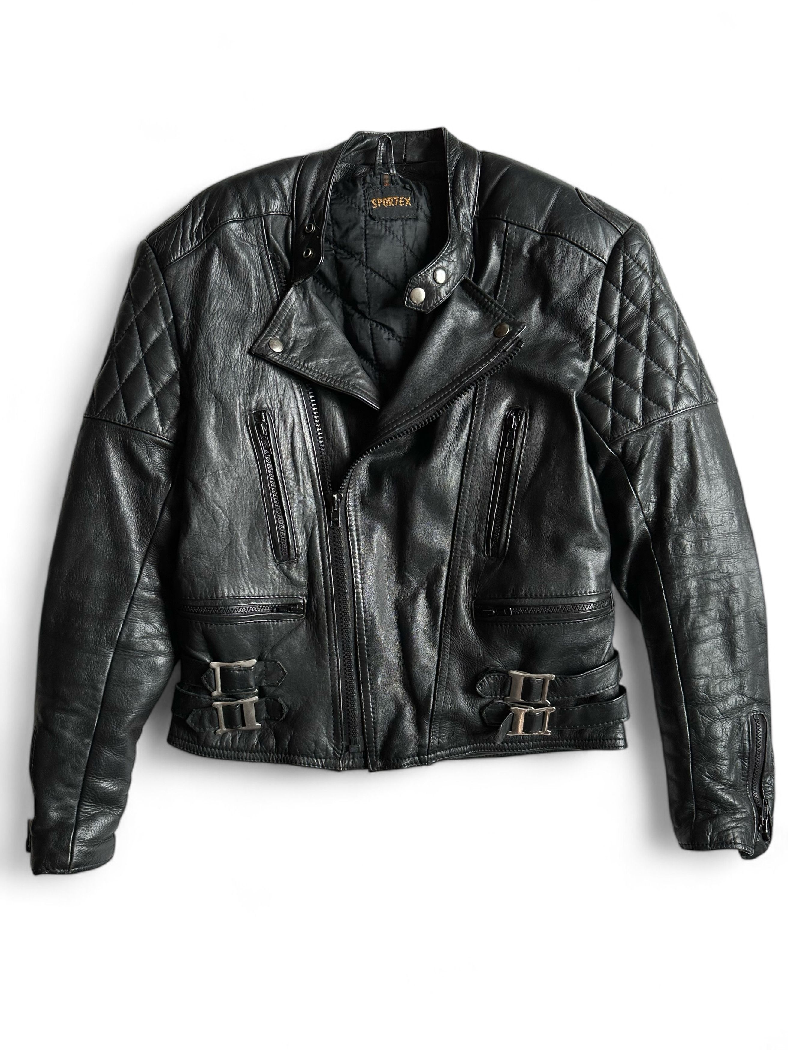 Vintage Vintage Black Leather Biker Jacket Size US S / EU 44-46 / 1 - 1 Thumbnail
