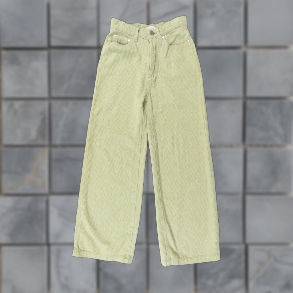 Bdg BDG Women's Corduroy Pants 24 Green Chino Straight Casual Size 42" / US 20 - 1 Thumbnail