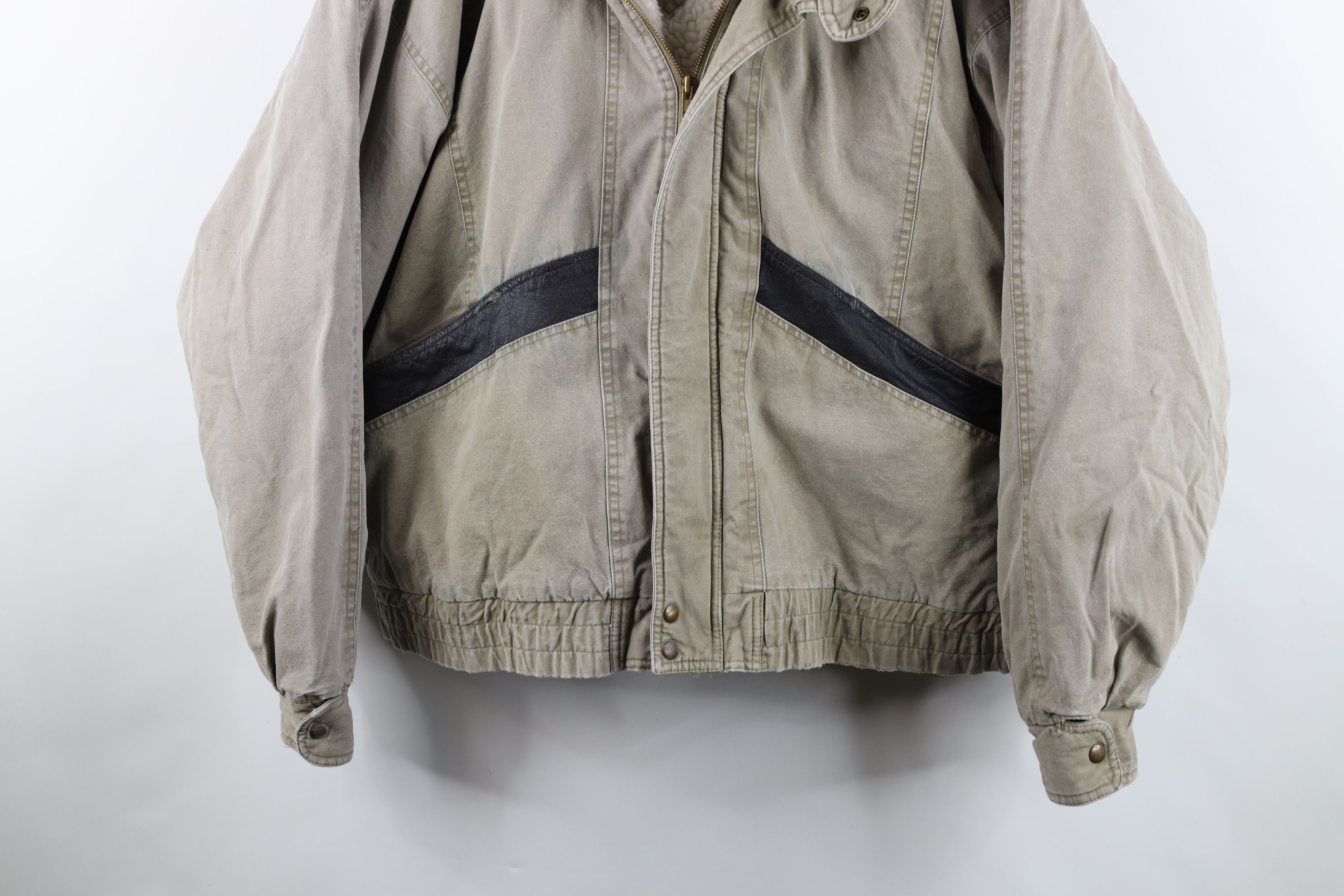 Vintage Vintage 90s Streetwear Pile Fleece Lined Stonewash Jacket Size US XL / EU 56 / 4 - 3 Thumbnail