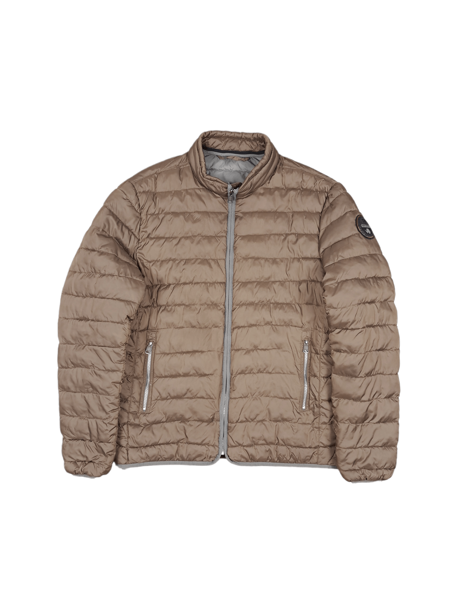 Napapijri × Vintage 💎 Napapijri Brown Outdoor Puffer Light Jacket Size XL Logo Size US XL / EU 56 / 4 - 1 Thumbnail