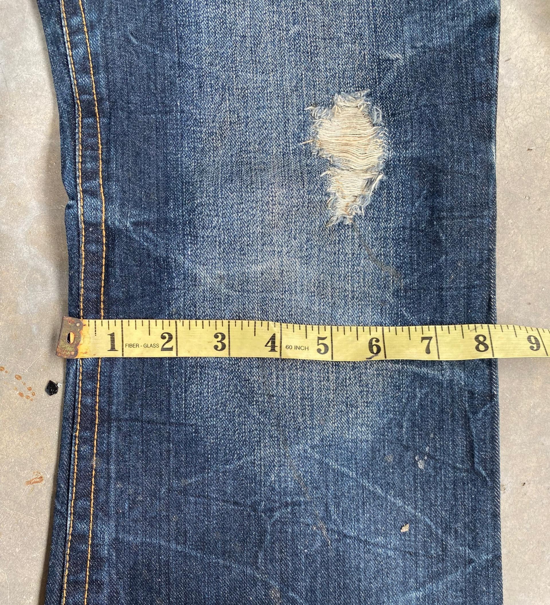 If Six Was Nine 💥FLARE💥SORIDERE INSPIRE CROME HEARTS DISTRESSED DENIM Size US 32 / EU 48 - 8 Thumbnail