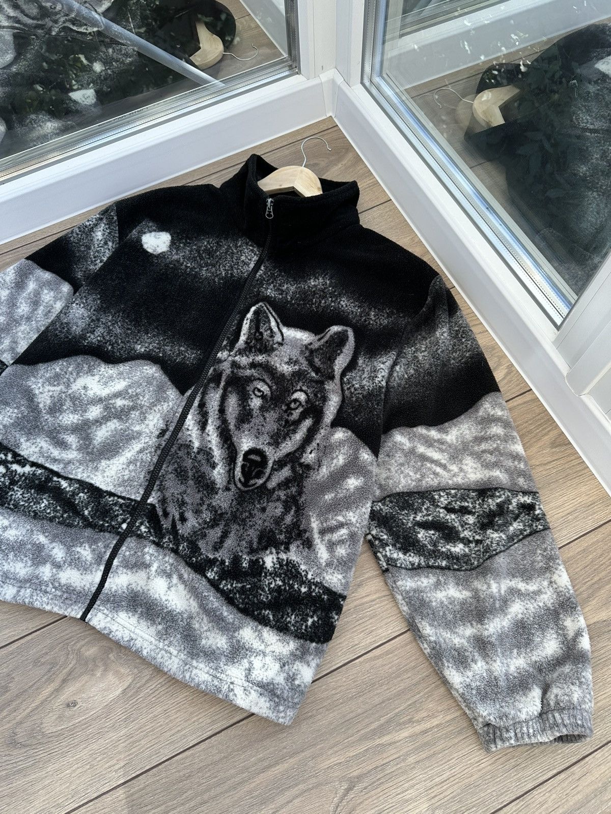 Vintage 🫧Vintage Wolf Fleece Jacket|Animal Print Size US XL / EU 56 / 4 - 3 Thumbnail