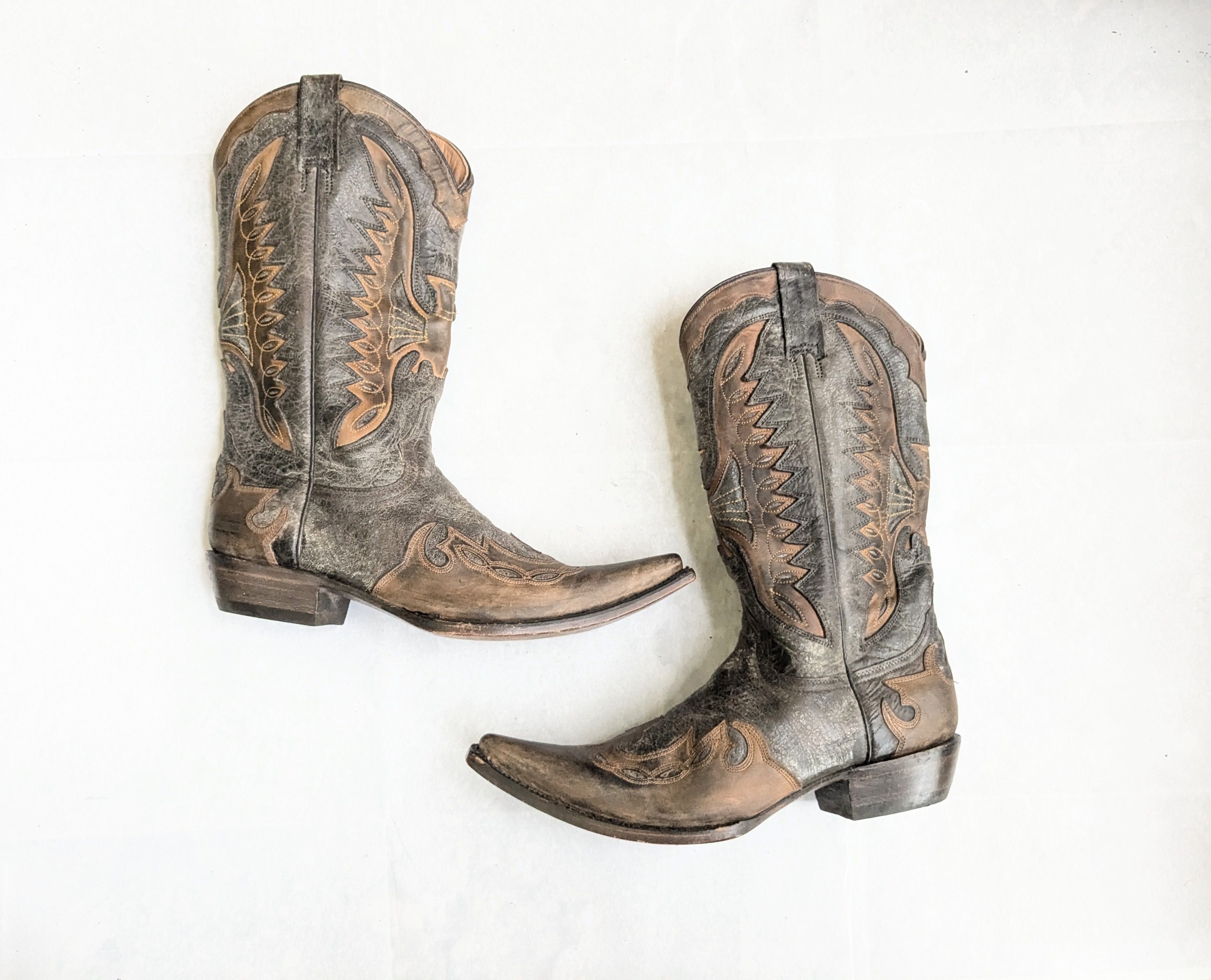 Stetson Stetson Cowboy Boots Brown Gray Eagle 10.5 Leather Size US 10.5 / EU 43-44 - 1 Thumbnail