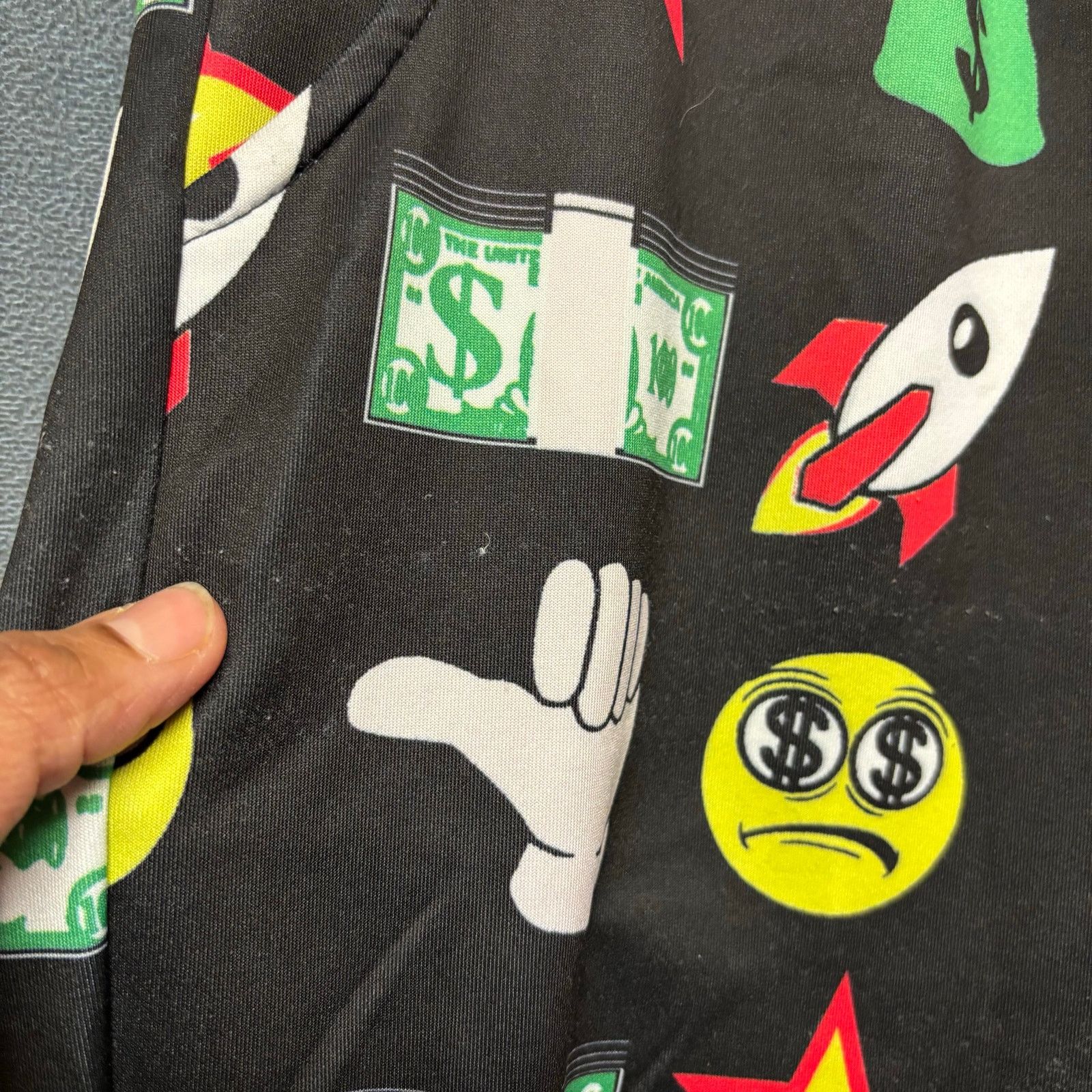 Other American Bazi Emoji Jogger Shorts Money Rocket Streetwear Size 28" / US 6 / IT 42 - 9 Thumbnail