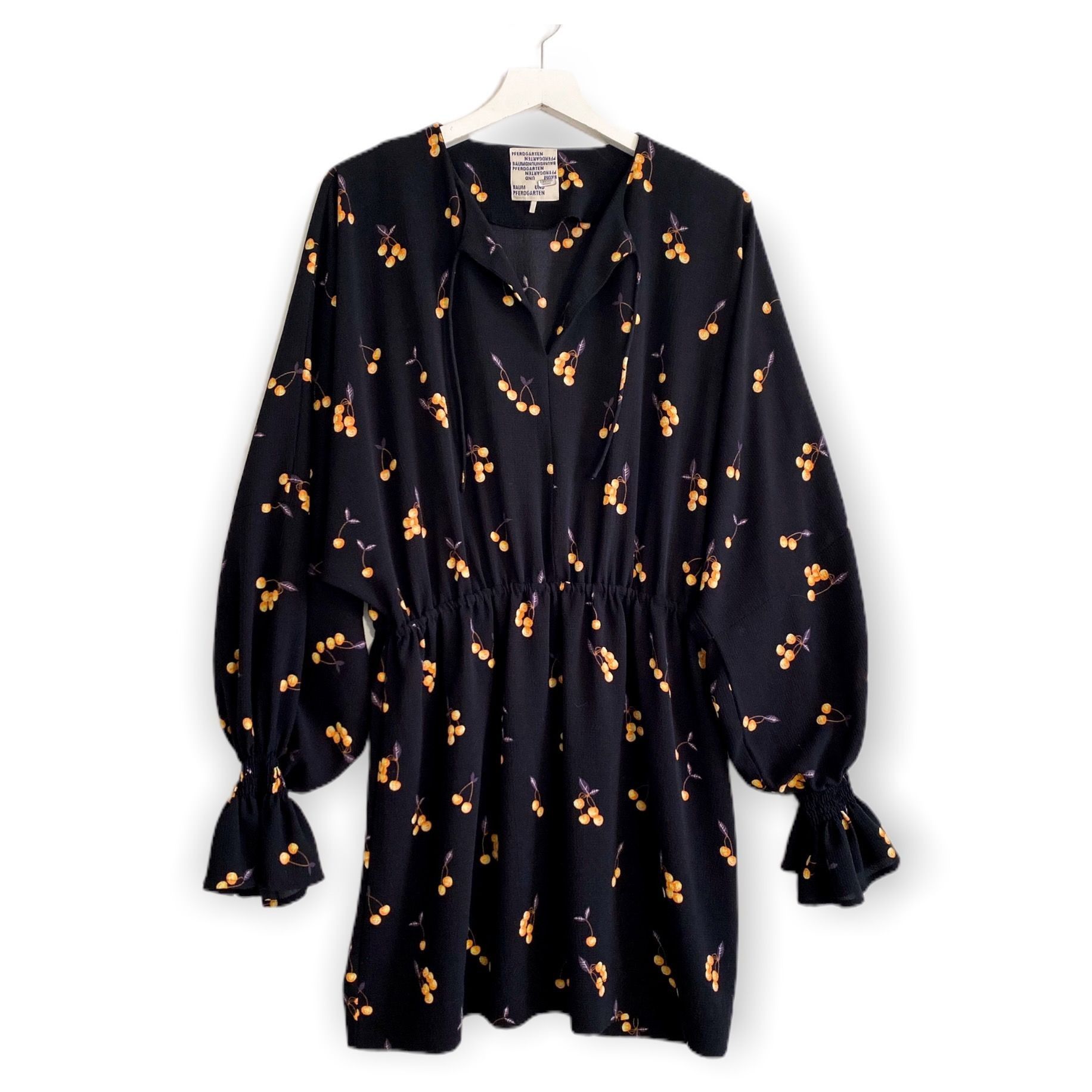 image of Baum Und Pferdgarten Ariana Cherry Mini Dress, Size 42 Eu/12 in Black, Women's