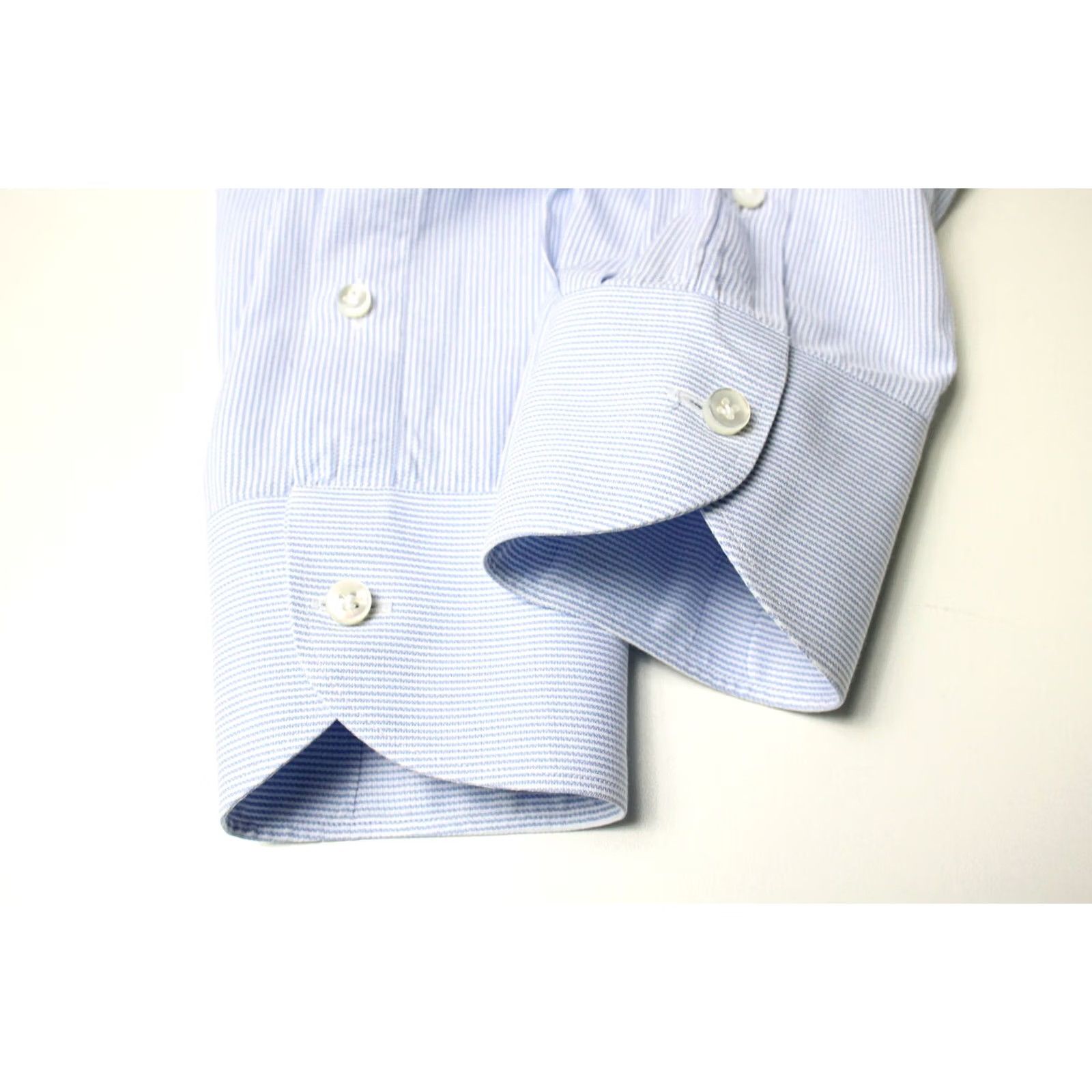 Suitsupply SUITSUPPLY Custom Made Slim Fit Formal Shirt Men's 41 / 16 Pinstripe Blue White Dress Shirt Slim Fit Men 41 / 16 Blue Pinstripe Suitsupply Shirt Mens Size 42R - 6 Thumbnail