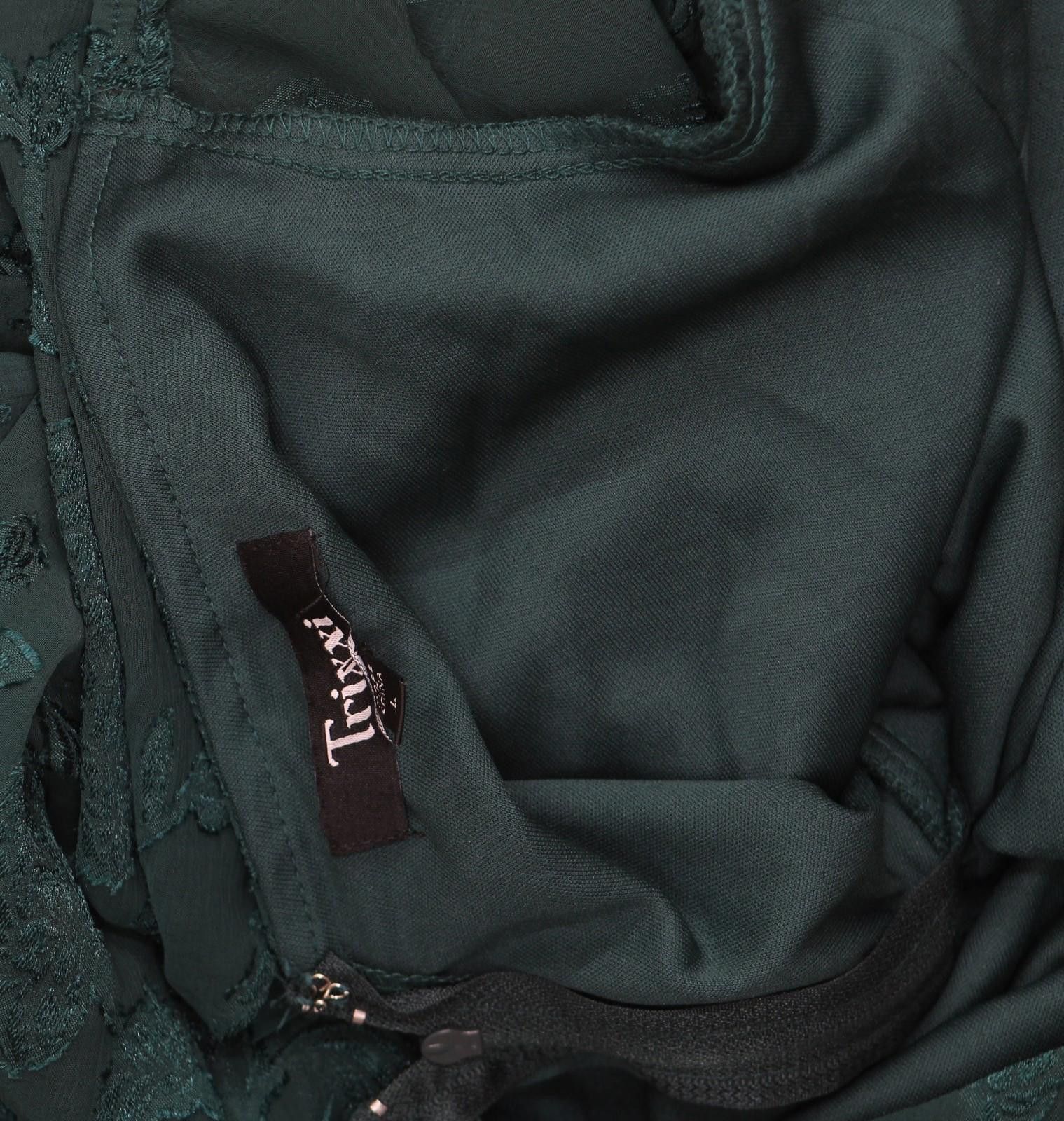 Other Nwt Trixxi Tie Fit Flare Sheer Sleeved Dress Hunter Green L Size L / US 10 / IT 46 - 4 Thumbnail