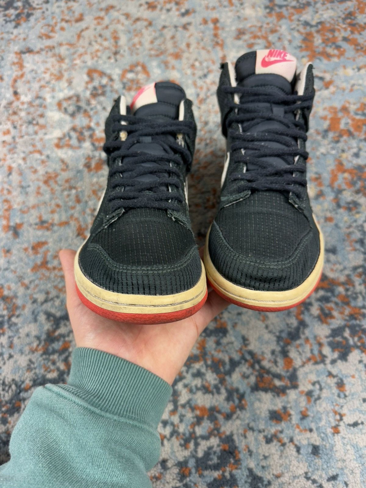 Nike × Vintage Vintage 00s Nike dunk high corduroy waffle knit style Size US 7 / IT 37 - 10 Thumbnail