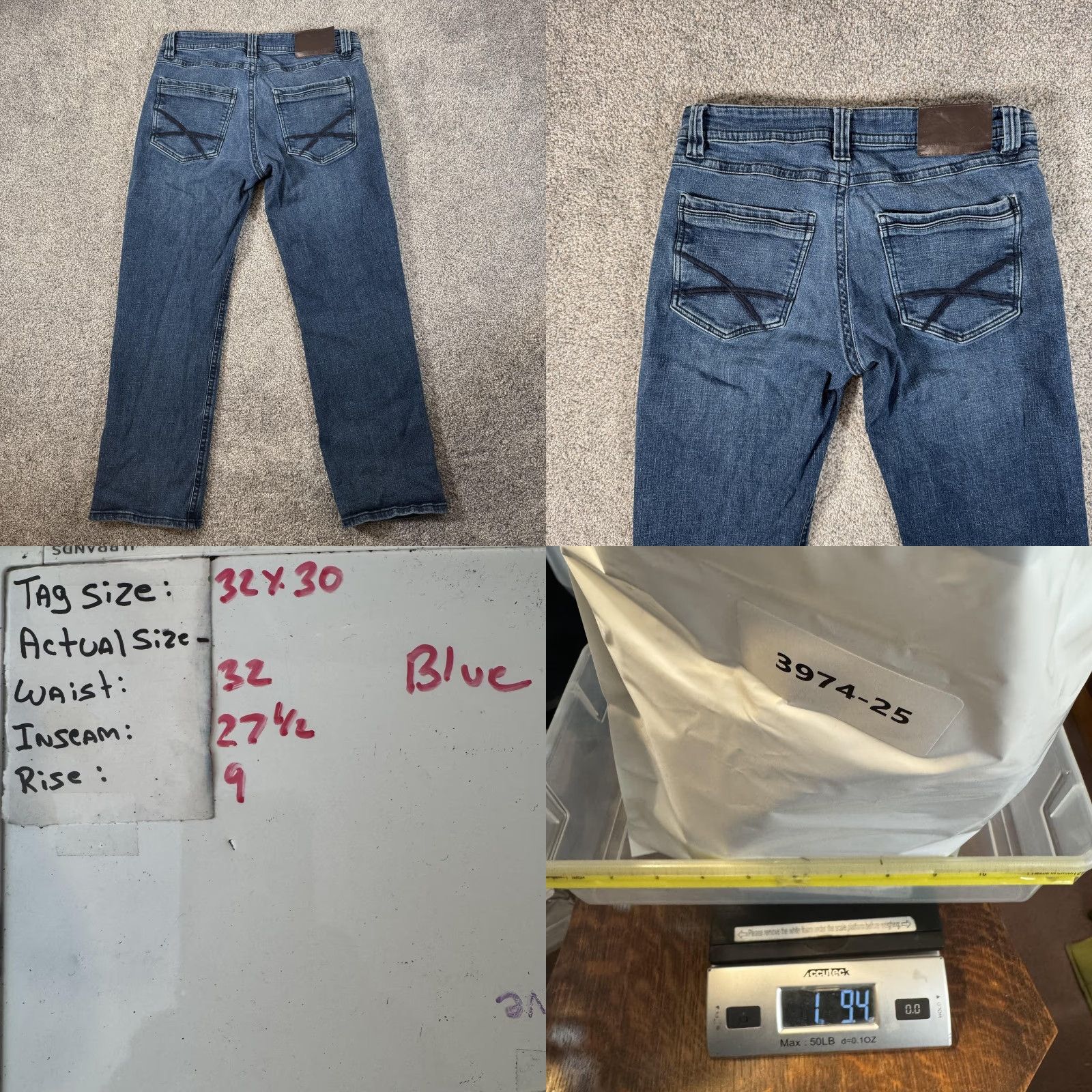 Vintage TK Axel Jeans Mens 32x27.5 Blue Wash Straight Leg Mid Rise X Stitch Pockets Denim Zip Five-Pocket Mens Regular Fit Clothes Size US 32 / EU 48 - 9 Thumbnail