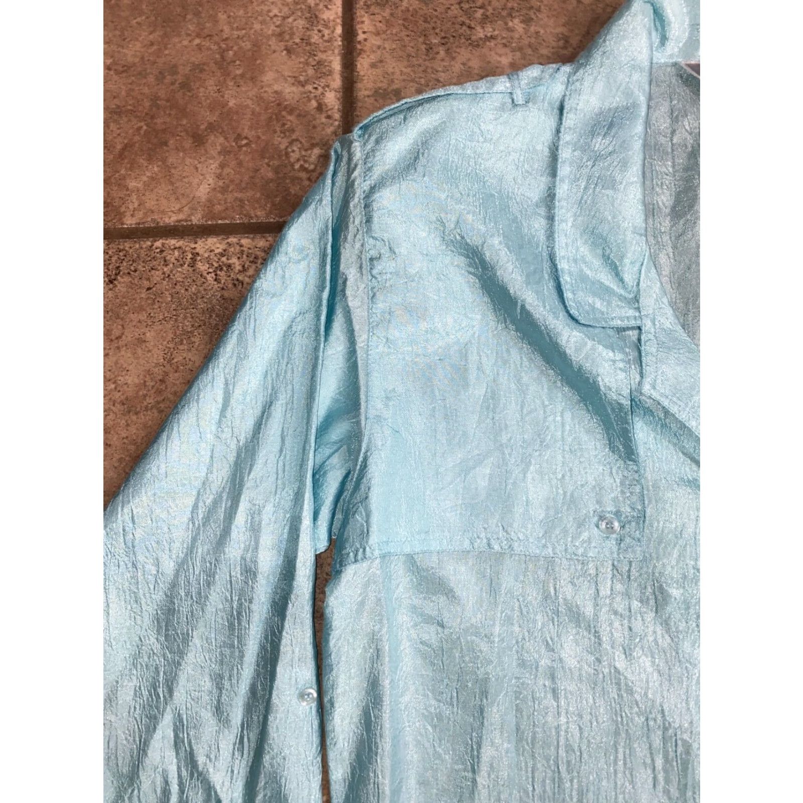 Diane von Furstenberg VINTAGE Diane von Furstenberg Teal Button-Down Blouse Women's Size S Size S / US 4 / IT 40 - 4 Thumbnail