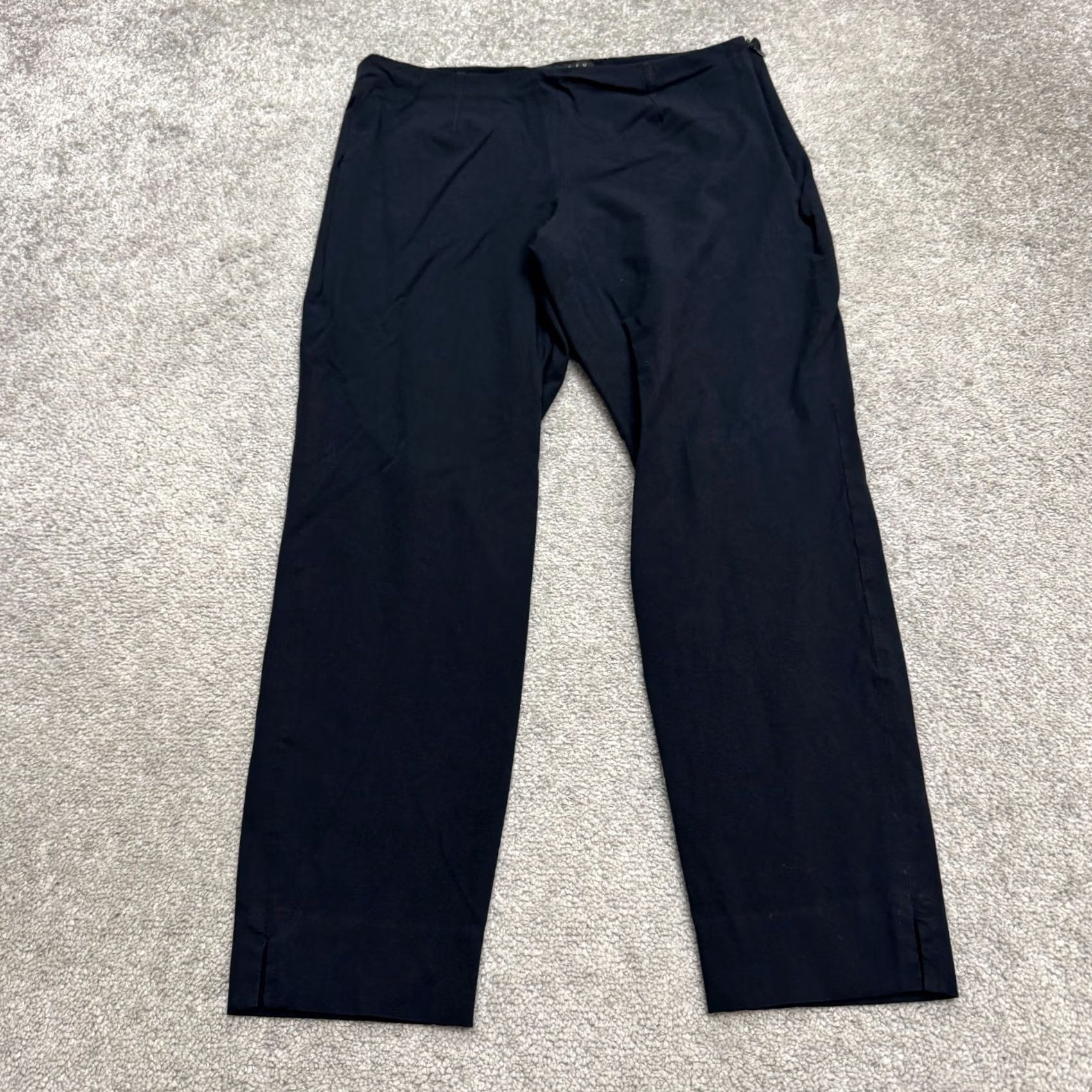 Theory Theory Womens Pants Slim Fit Ankle 10 Navy Blue Zip Stretch Comfortable Breathable Casual Dressy Business Size 32" / US 10 / IT 46 - 2 Thumbnail