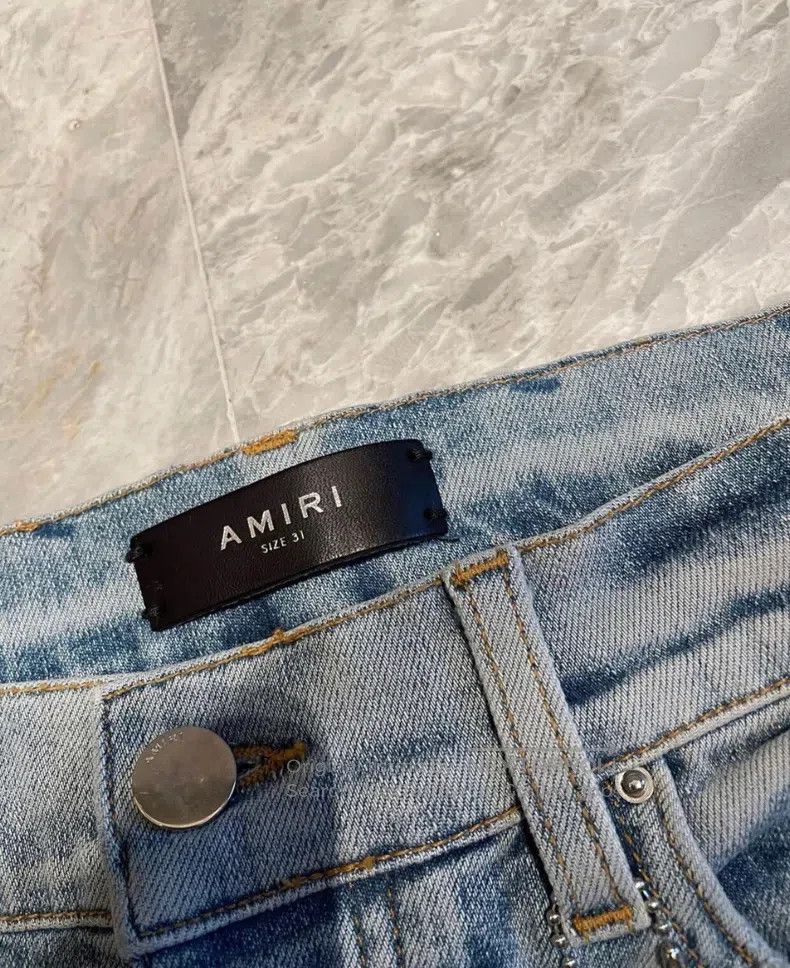 Amiri Amiri Classic Blue Washed Patchwork Denim Jeans, Size 31 Size US 31 - 2 Thumbnail