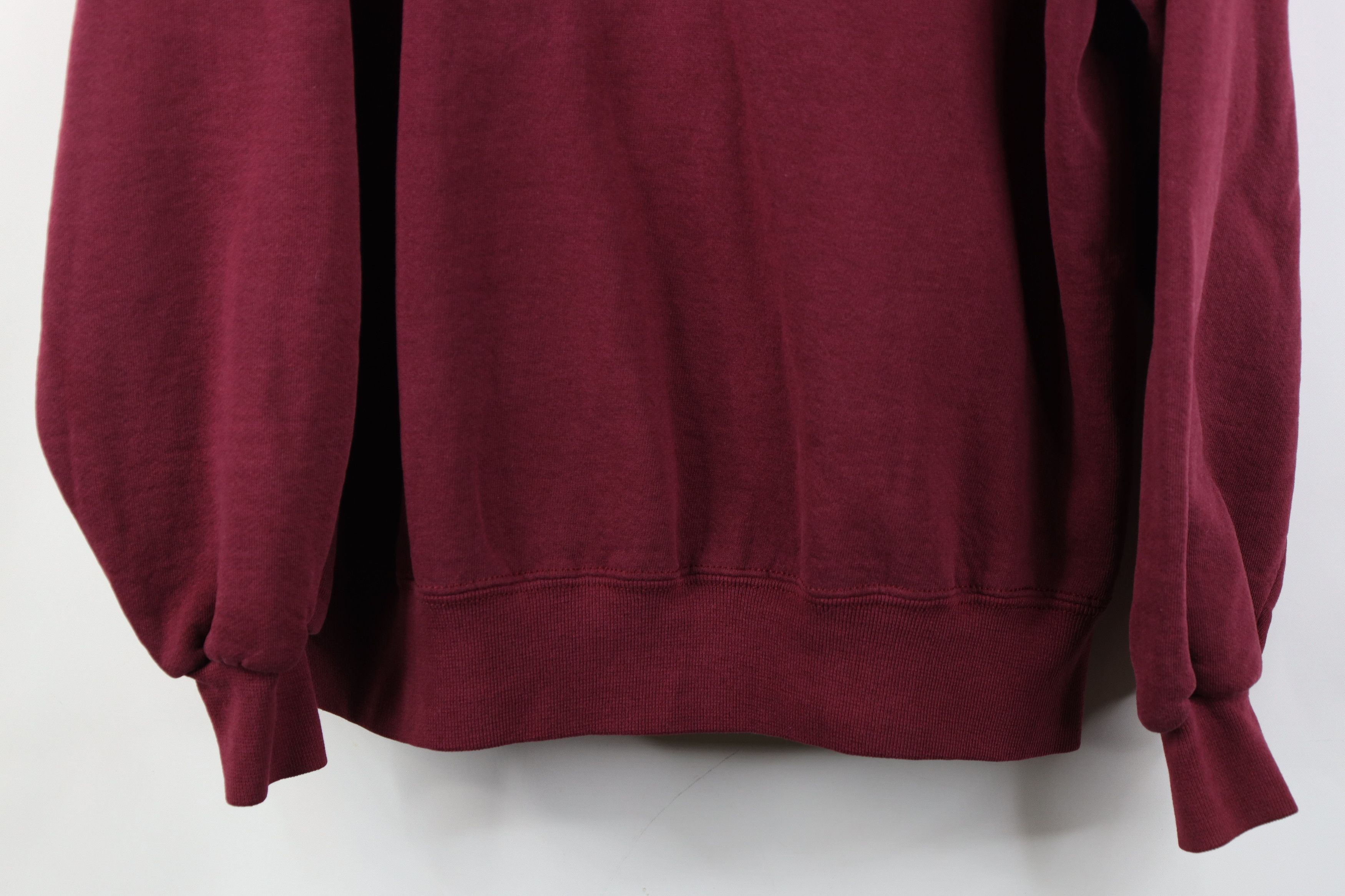 Vintage Vintage 90s Bike Blank Crewneck Sweatshirt Burgundy Red USA Size US L / EU 52-54 / 3 - 3 Thumbnail