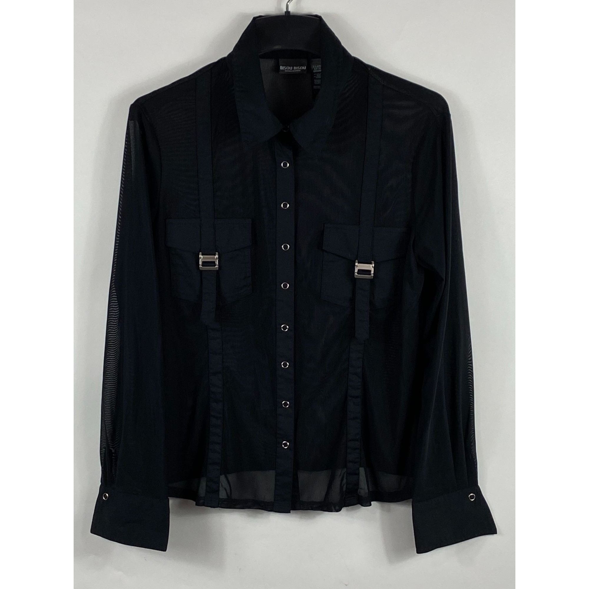 Other Bisou Bisou Michele Bohbot 2-Pocket Sheer Nylon Snap Button Size XL / US 12-14 / IT 48-50 - 1 Thumbnail
