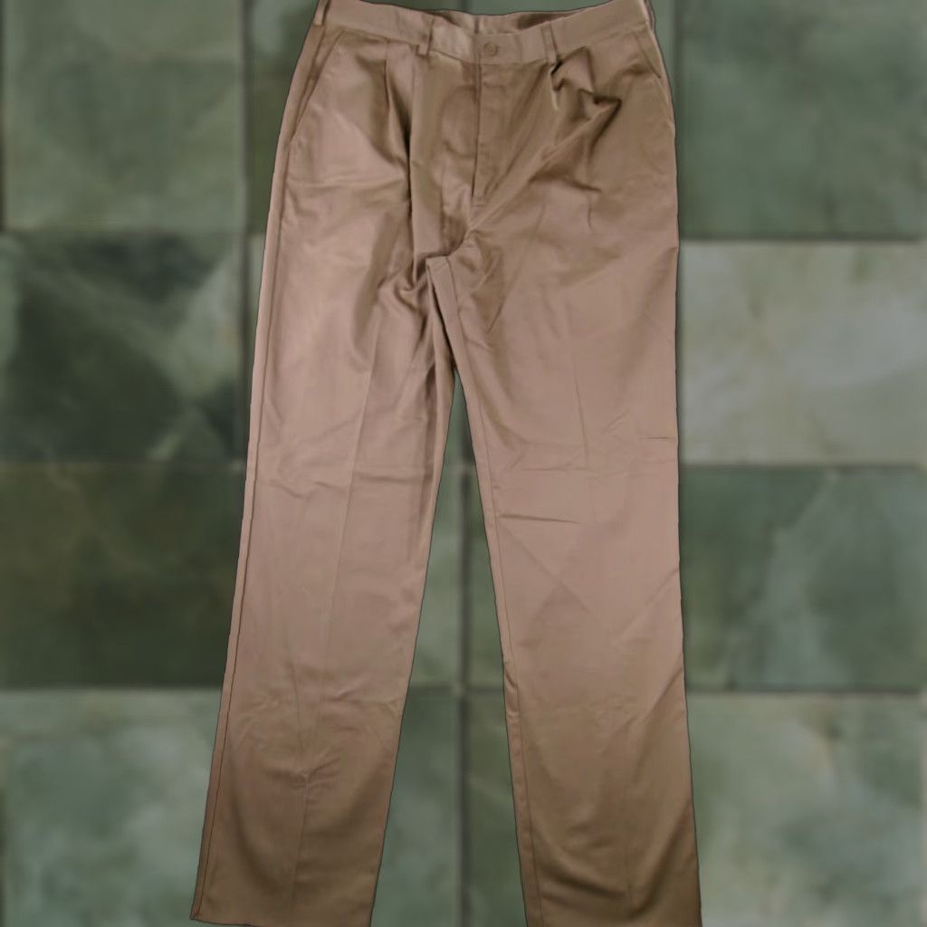 Vintage Edwards Pants Men 38 Beige Dress Pants Office Pleated Wrinkle Free Classic Straight 38in Inseam New Size US 38 / EU 54 - 1 Thumbnail