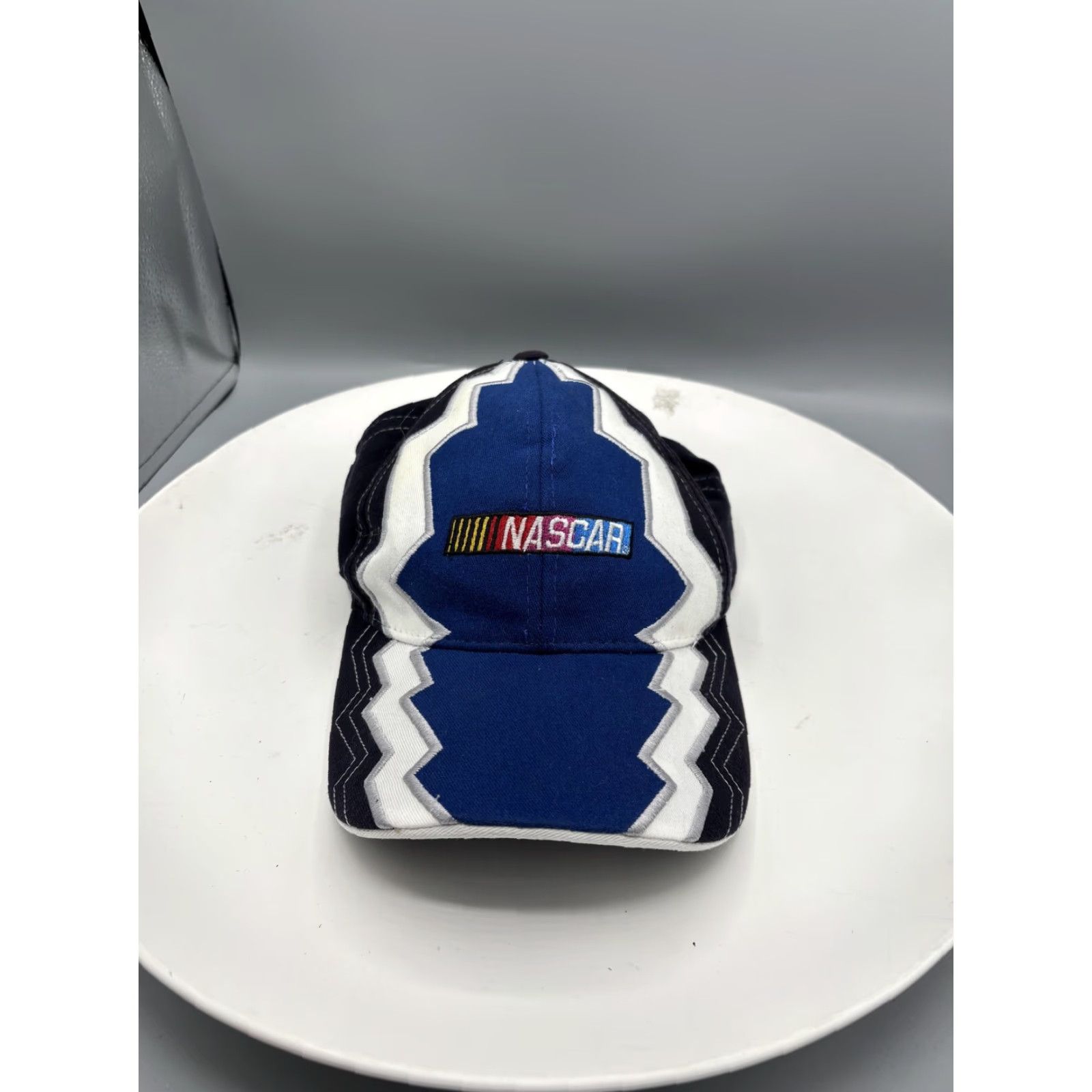 NASCAR NASCAR Hat Cap Strap Back Mens Blue White Black Racing Auto Snapback Trucker/Baseball Cap Size ONE SIZE - 6 Thumbnail