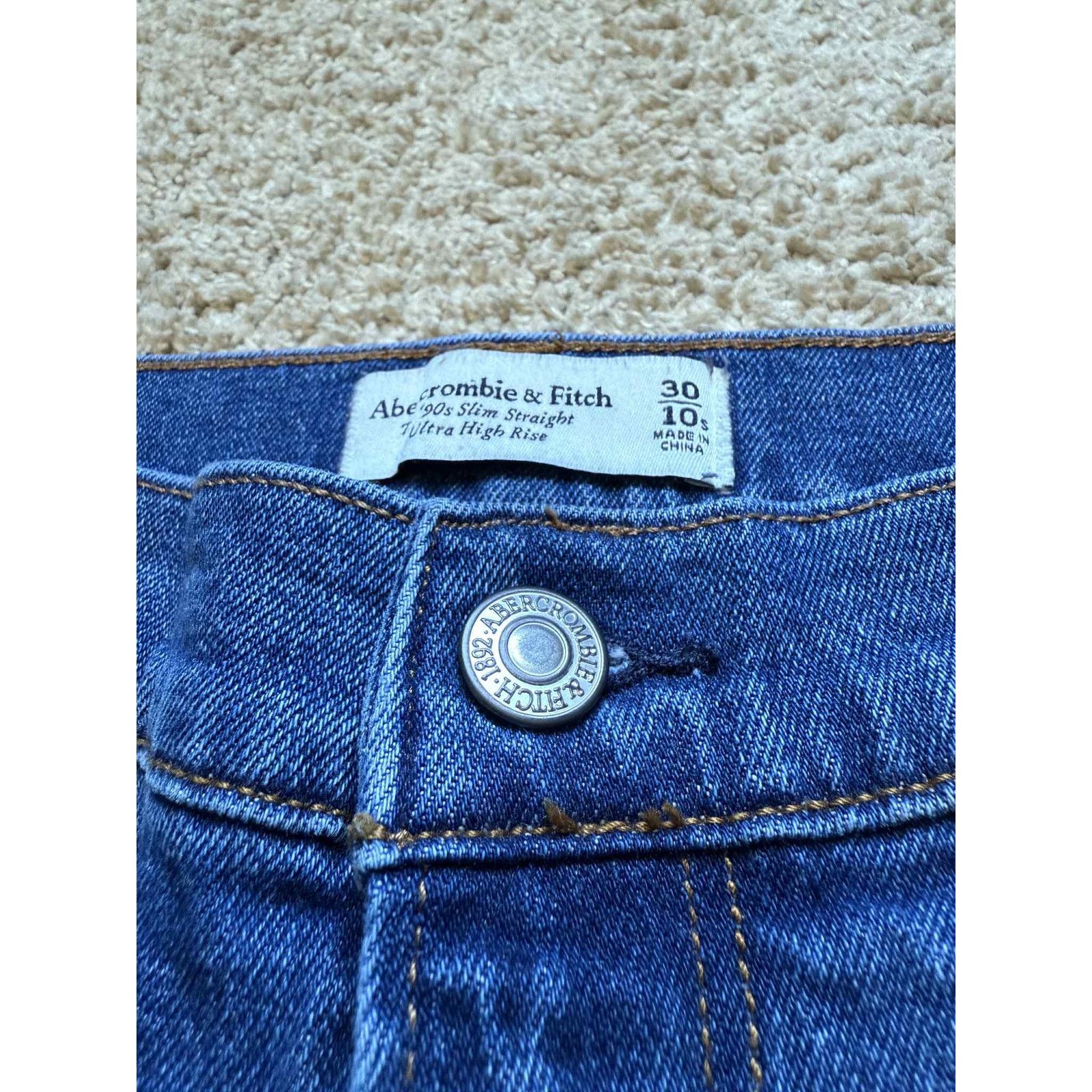 Abercrombie & Fitch Abercrombie & Fitch 90's High Rise Slim Straight Jeans 10/30 Size 32" / US 10 / IT 46 - 5 Thumbnail