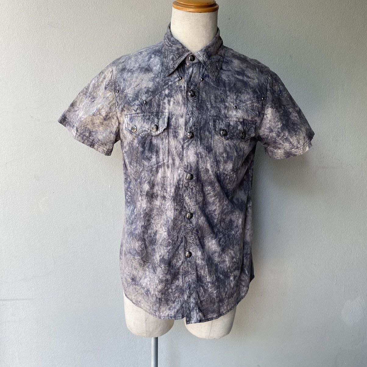 In The Attic In The Atti Men Y2K Short-Sleeve Tie-Dye Western Shirt Size US L / EU 52-54 / 3 - 22 Thumbnail
