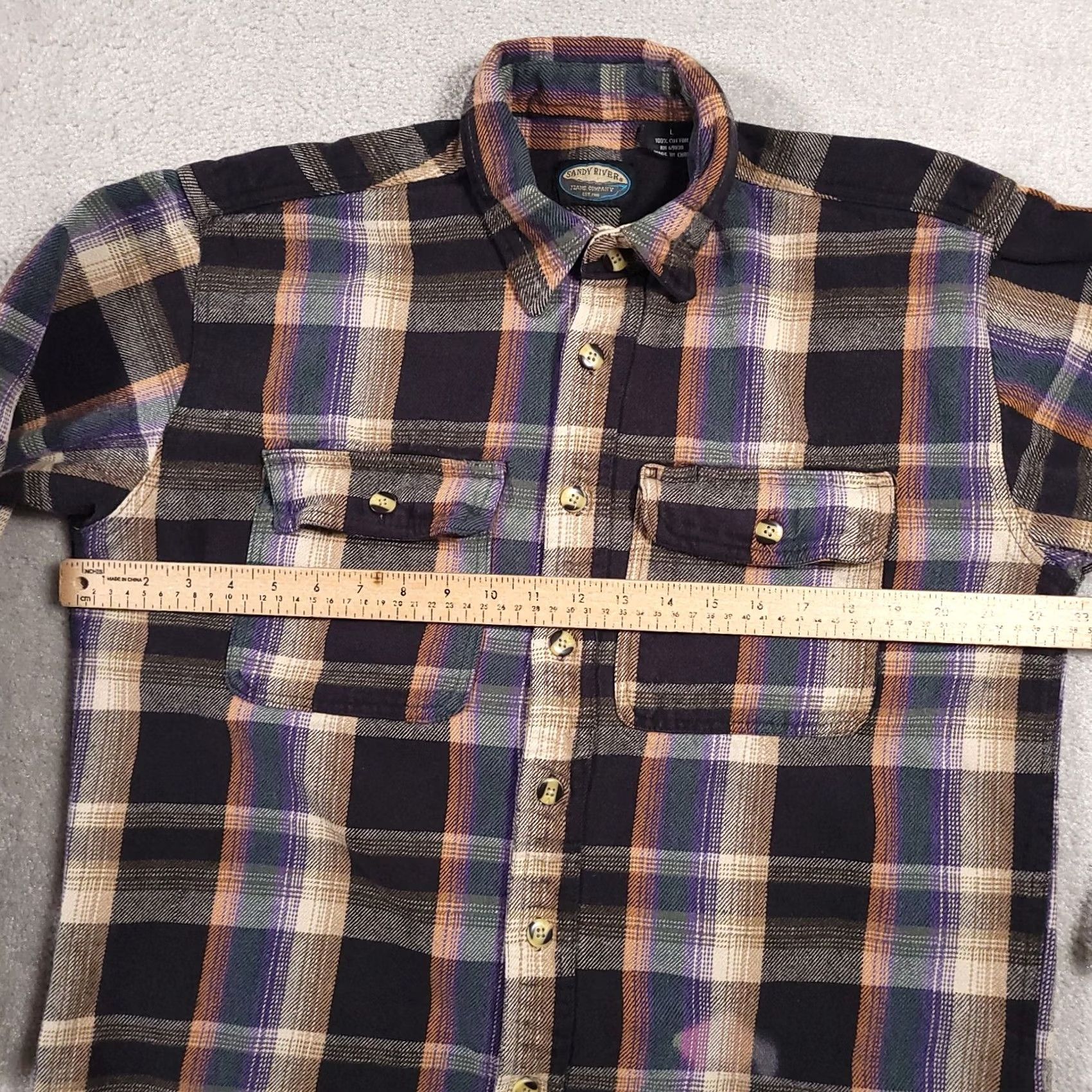 CO Sandy River Jeans Co Heavy Button Up Flannel Shacket Shirt Mens Large Workwear Shirt Size US L / EU 52-54 / 3 - 6 Thumbnail