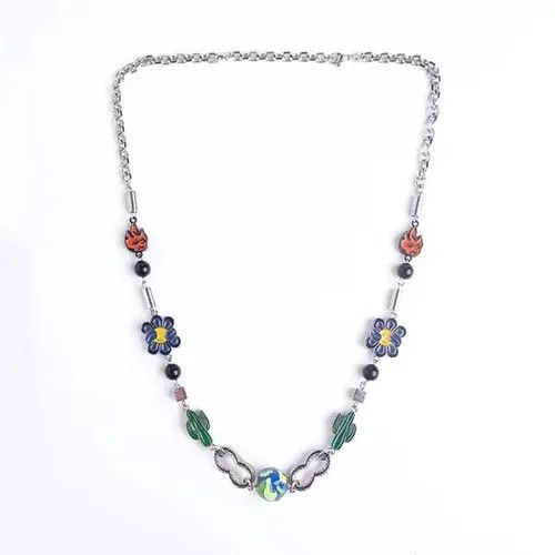 Vintage Charm Necklace Cactus Chain Jewelry World Art Classic Flame Size ONE SIZE - 4 Thumbnail
