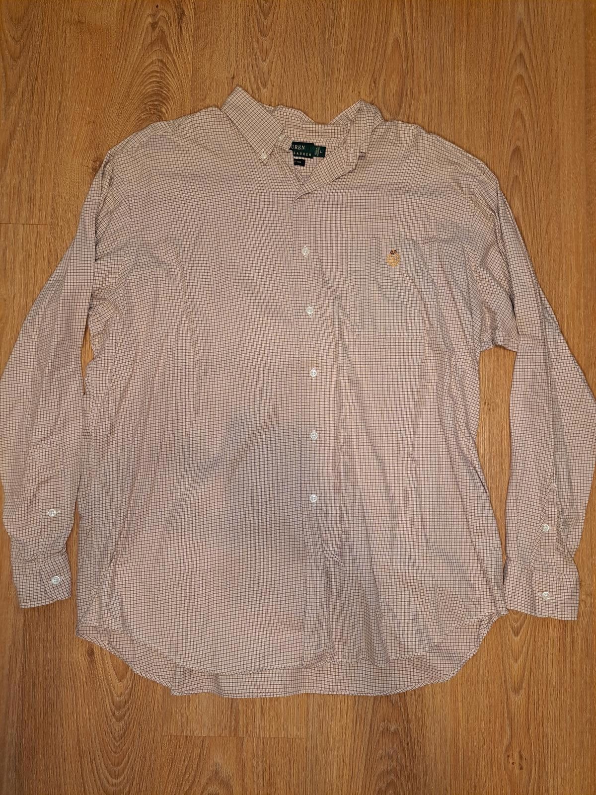 Polo Ralph Lauren Ralph Lauren Dress Shirt Mens Large Orange Houndstooth Check Size 42R - 1 Thumbnail