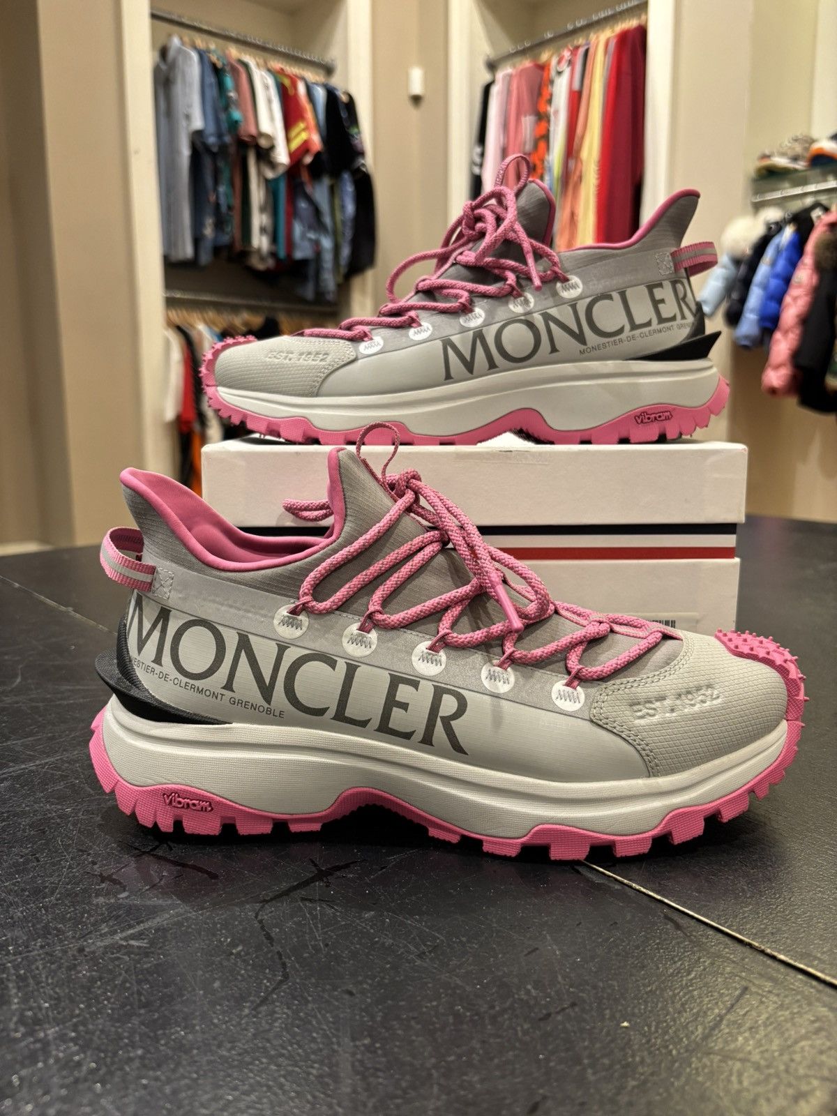 Moncler Moncler Trailgrip Lite 2 Grey/Pink Size US 10 / IT 40 - 2 Thumbnail