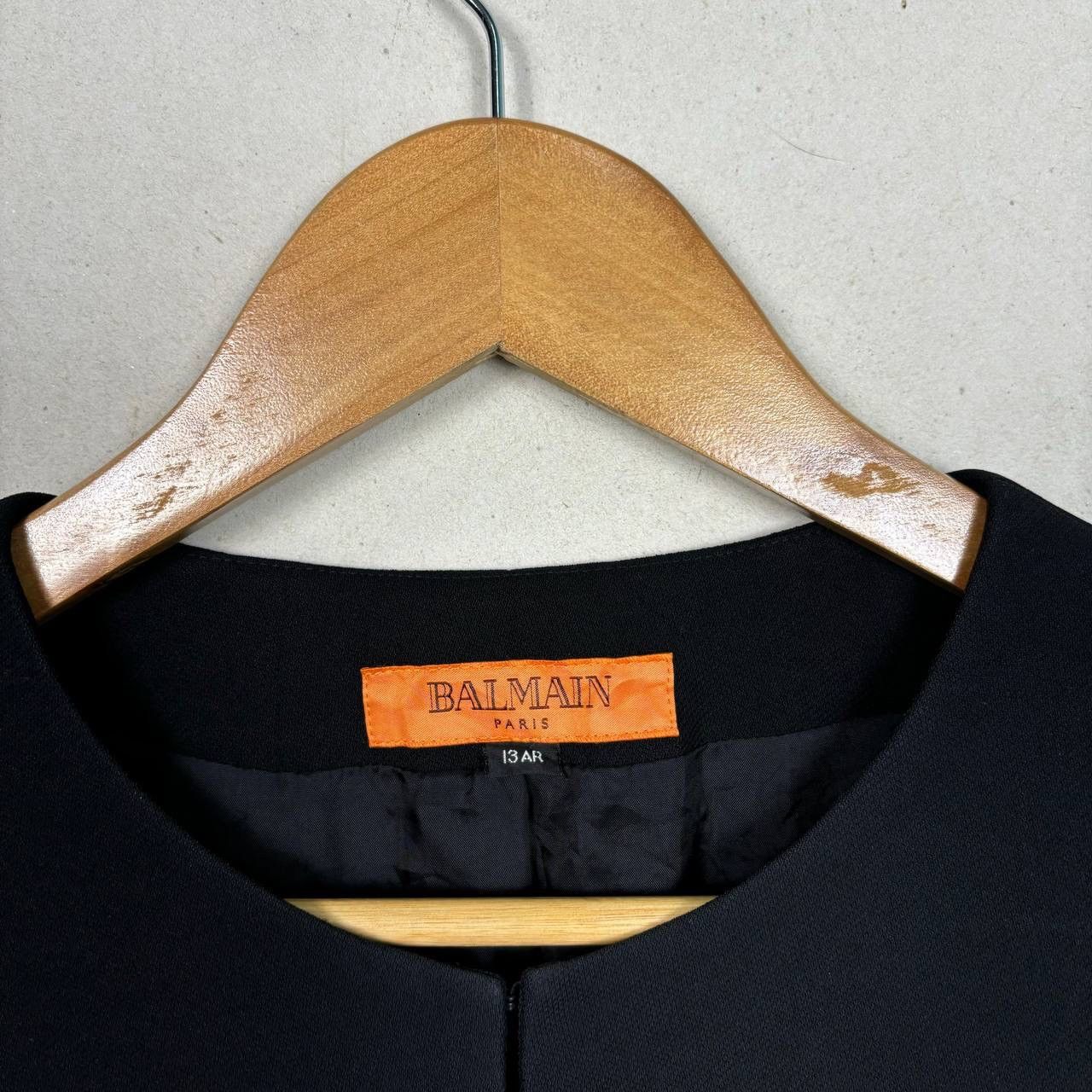 Balmain Balmain Paris Vintage Collarless Satin Band Jacket Black Size L / US 10 / IT 46 - 4 Thumbnail