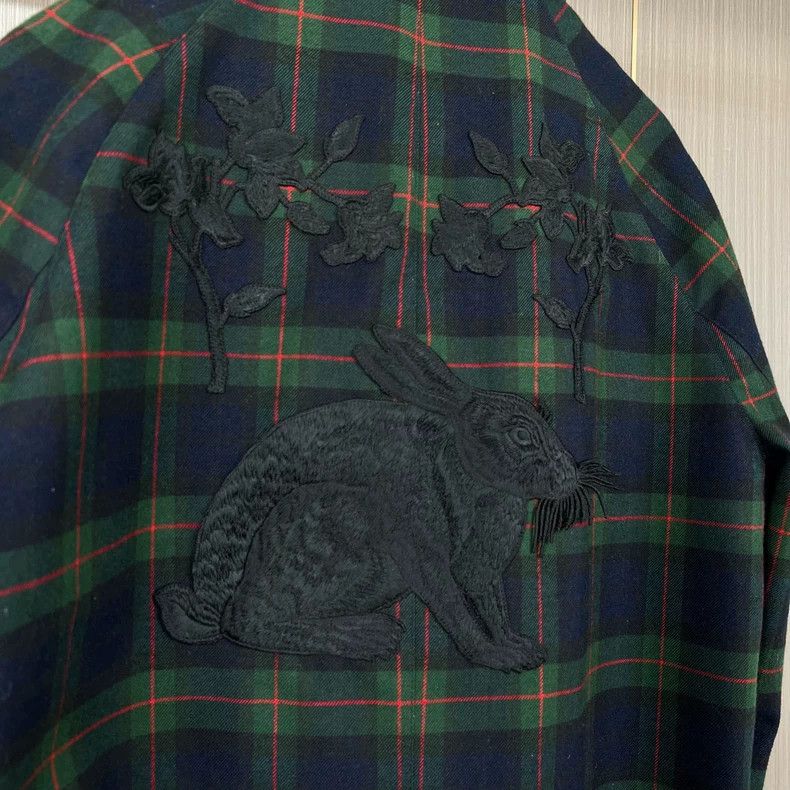 Gucci Gucci Embroidered rabbit plaid cashmere coat 2504-Nextarrow Size XL / US 12-14 / IT 48-50 - 5 Thumbnail