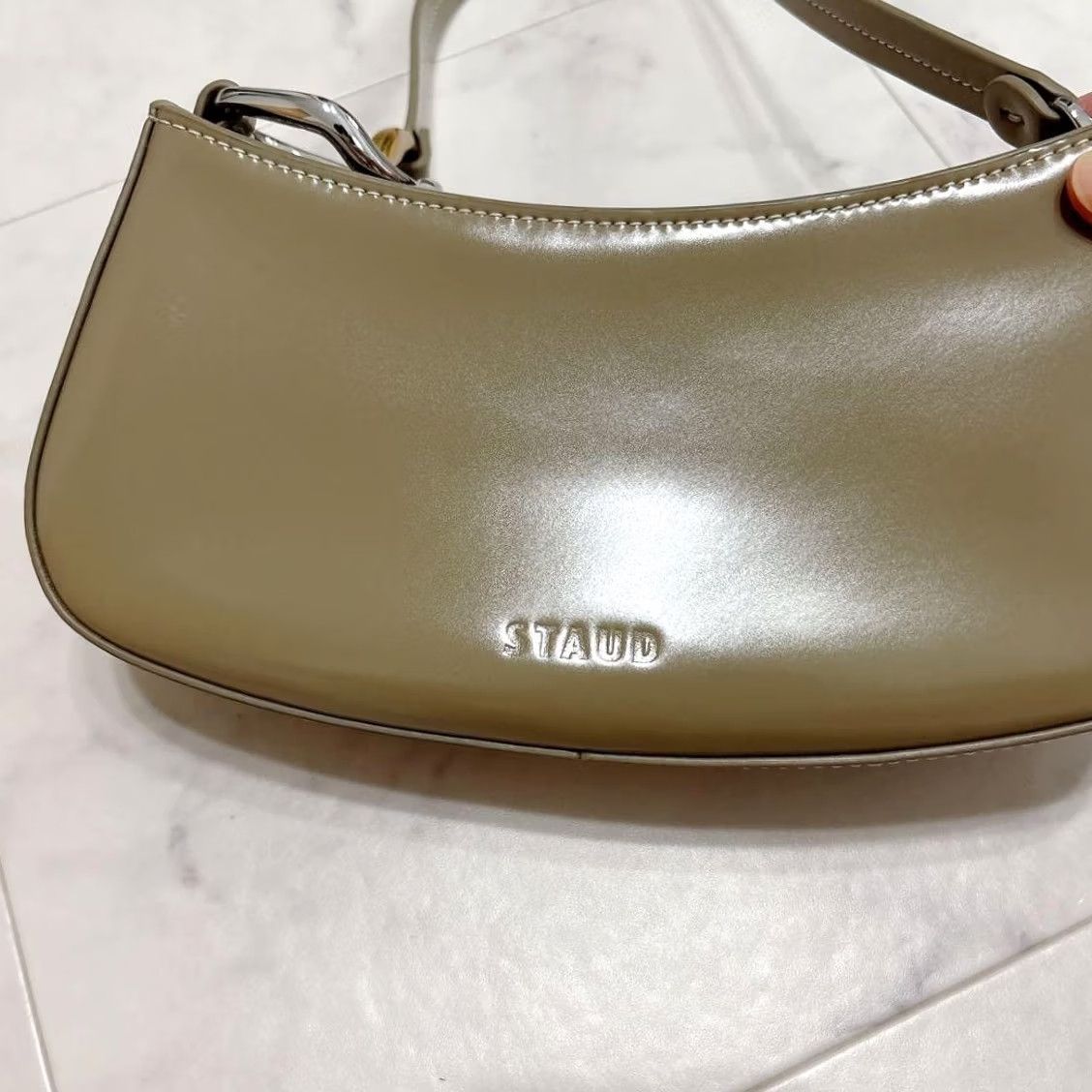 Staud Staud Ollie Bag Medium Taupe Luxury Designer Limited Edition Rare Women Size ONE SIZE - 6 Thumbnail