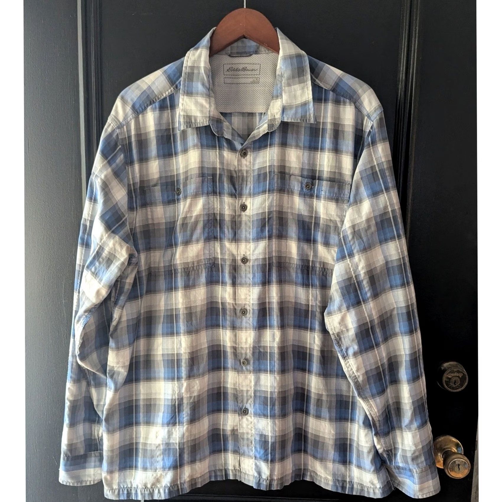 Eddie Bauer Eddie Bauer Plaid Shirt Long Sleeve Button-Up Men's Blue XL XS? Size US XL / EU 56 / 4 - 2 Thumbnail
