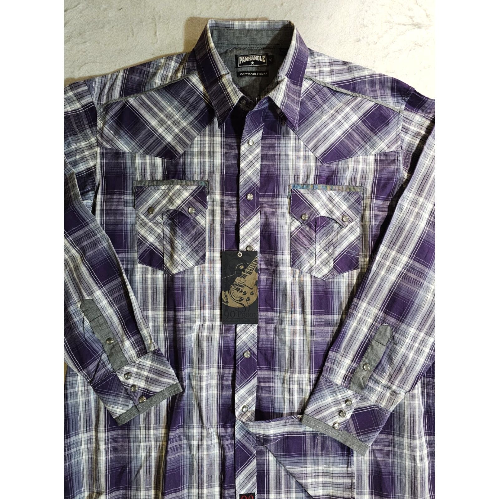 Vintage VINTAGE Panhandle Slim Pearl Snap Western Style Rodeo Shirt Mens XL Purple Cowboy Western Shirt Size US XL / EU 56 / 4 - 2 Thumbnail