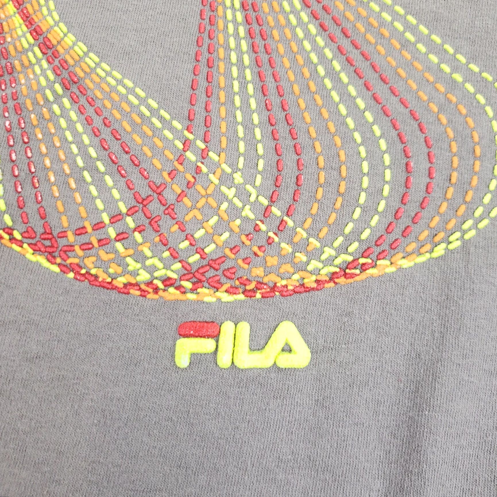 Fila FILA Womens Medium Gray Geometric Neck Logo Short Sleeve T-Shirt Size M / US 6-8 / IT 42-44 - 6 Thumbnail