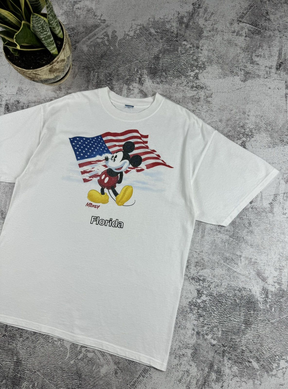 Mickey Mouse 90S Mickey Mouse Florida USA Flag Cartoon Y2K T Shirt Tee Size US XL / EU 56 / 4 - 3 Thumbnail