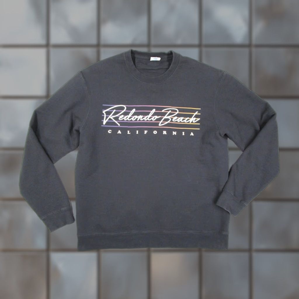 Port & Company VINTAGE Port & Company Sweatshirt Mens Large Black California Crewneck Pullover Y2K Graphic Print Beach 90s Retro Size US L / EU 52-54 / 3 - 1 Thumbnail