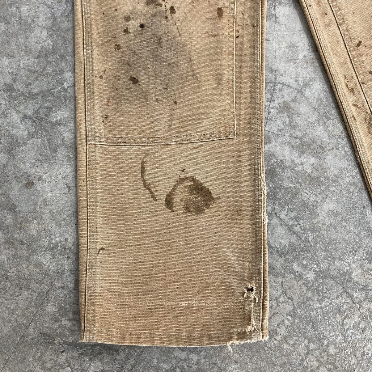 Carhartt VTG Carhartt Double Knee Faded Tan Dirty Carpenter Pants Size US 31 - 9 Thumbnail