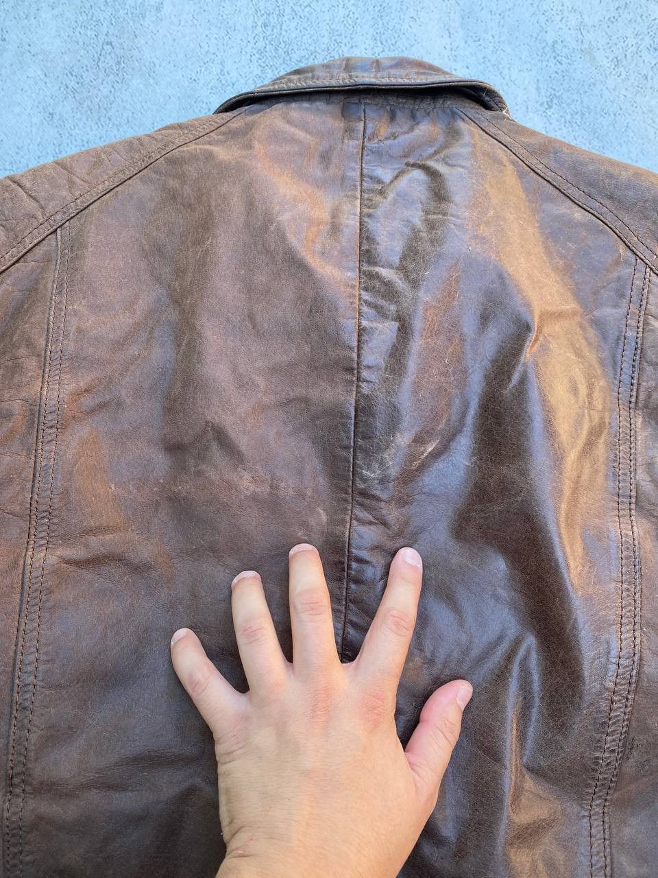 Other Leather Faded Avant Garde brown Rick Owens style Jacket Size US XL / EU 56 / 4 - 20 Thumbnail