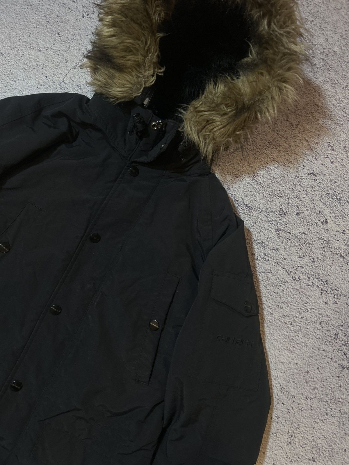 Carhartt Carhartt WIP W’ Anchorage Parka Black – Fur Hood – Size S Size US S / EU 44-46 / 1 - 6 Thumbnail