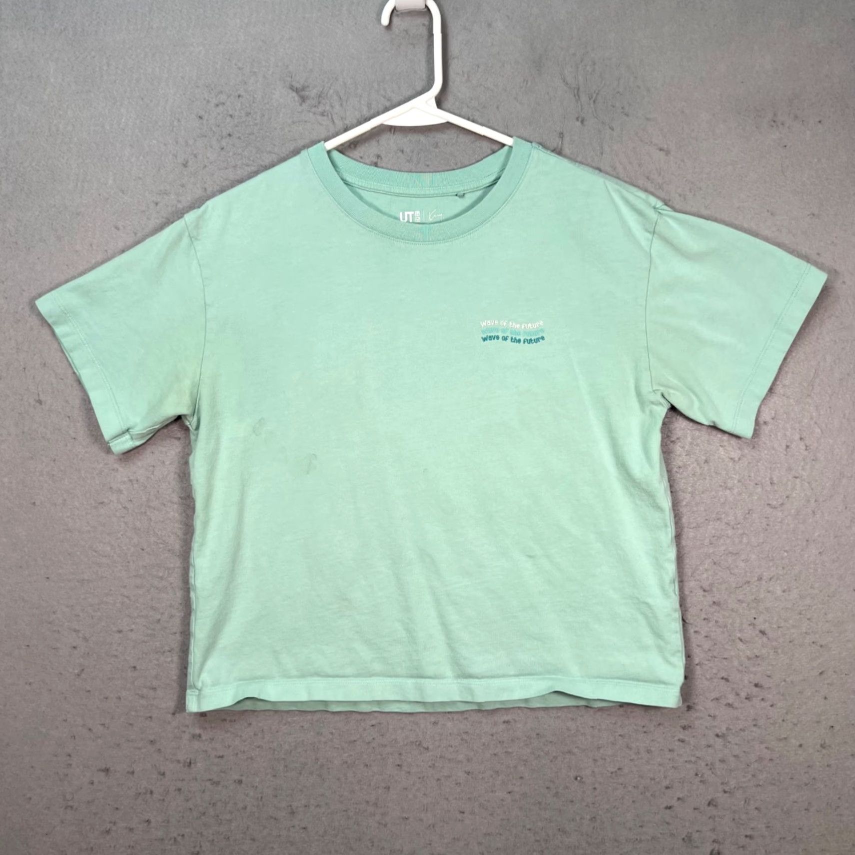 Uniqlo Uniqlo UT x Kenny Wong Womens Size Small Mint Green T-Shirt Wave Of The Future Short Sleeve Crew Neck Cotton Size S / US 4 / IT 40 - 2 Thumbnail