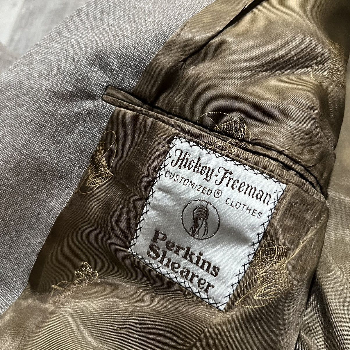 Hickey Freeman × Vintage VTG Hickey Freeman Canterbury Collection Grey Sport Coat Size 42R - 5 Thumbnail