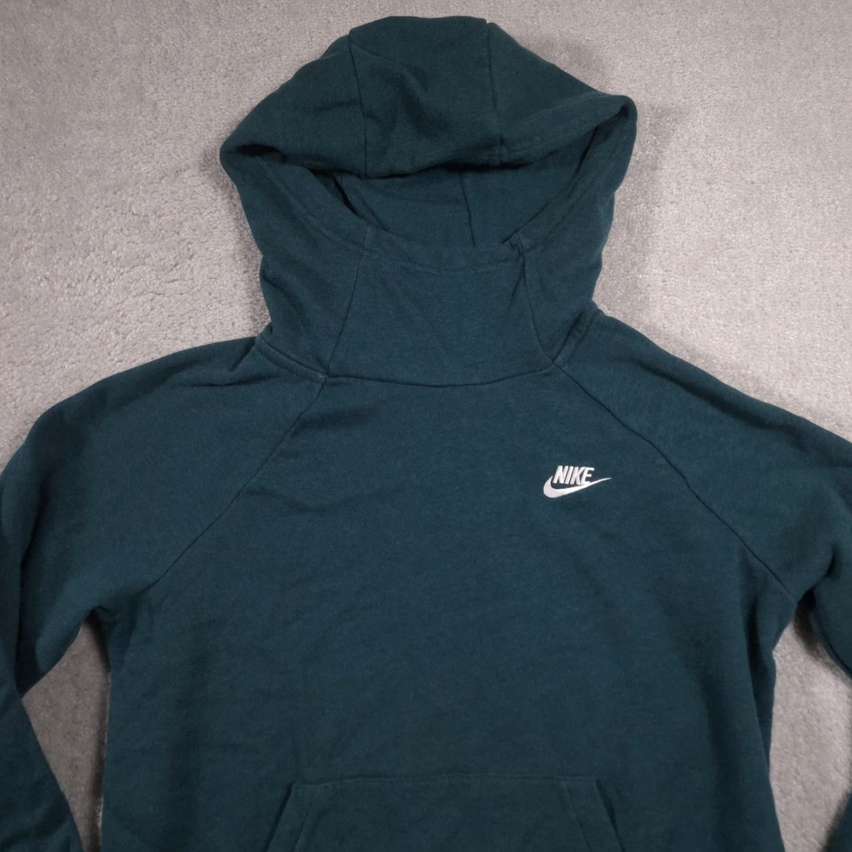 Nike Nike Hoodie Womens Large Green Pullover Fleece Kangaroo Pocket Swoosh Logo Size L / US 10 / IT 46 - 3 Thumbnail
