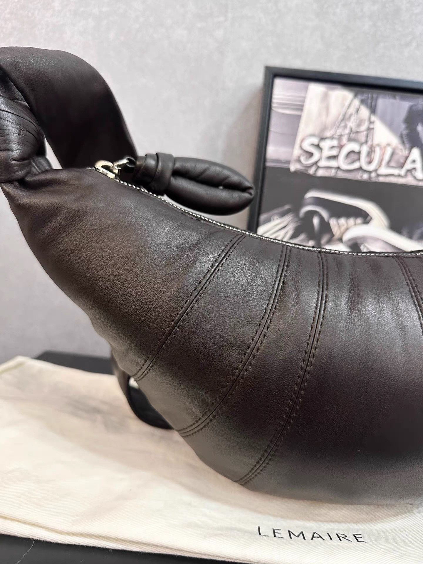 Lemaire Lemaire Dark Chocolate Small Croissant Bag K34 Size ONE SIZE - 6 Thumbnail