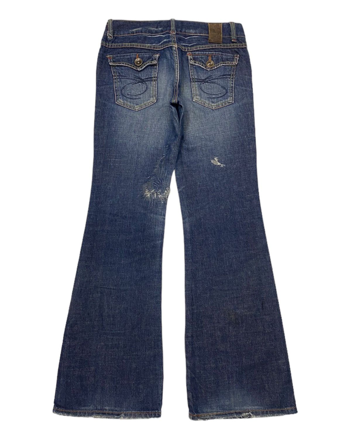 If Six Was Nine 🔥JAPANESE FLARE JEANS RED PEPPER DISTRESS FLARE DENIM JEANS Size 30" / US 8 / IT 44 - 3 Thumbnail