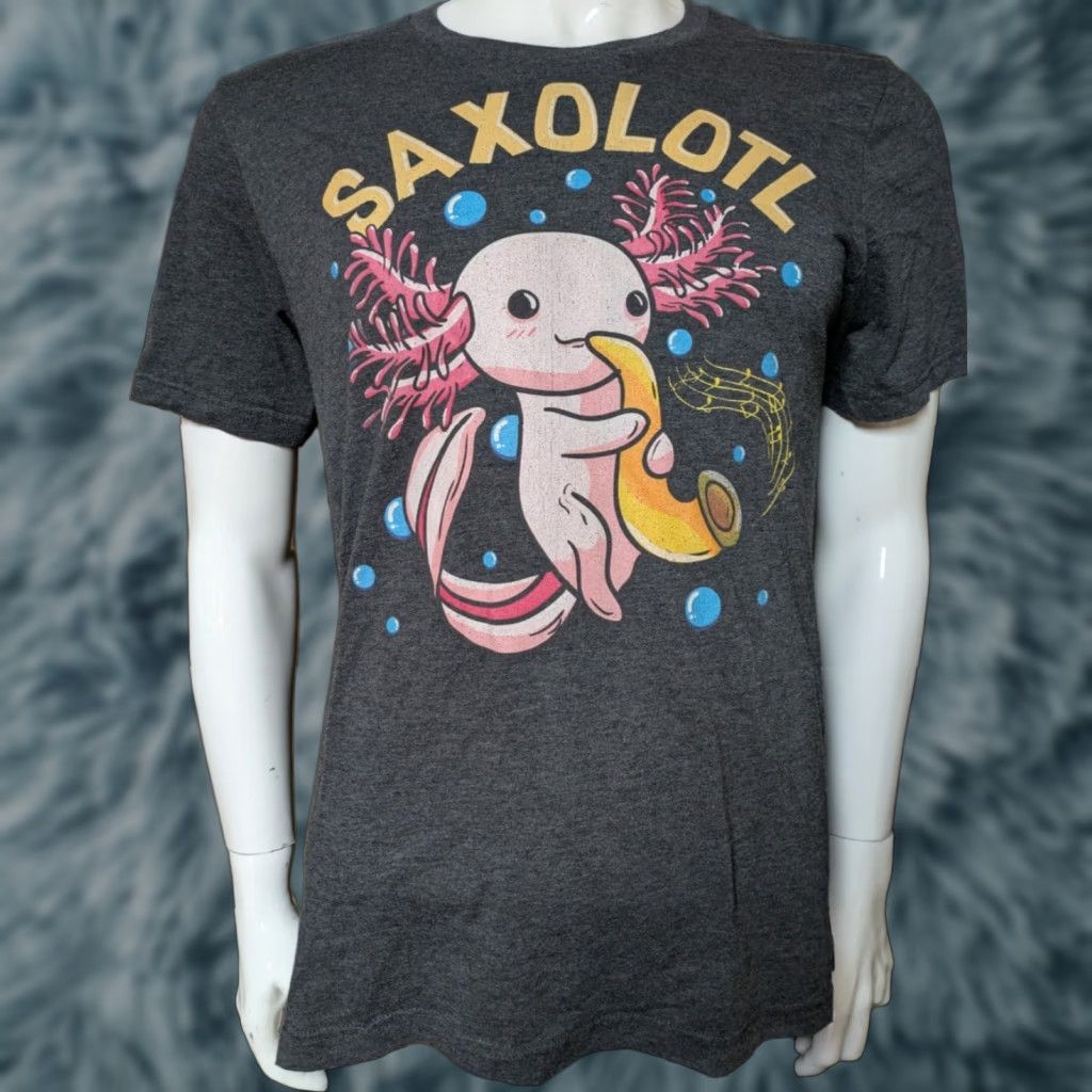 Vintage Funny Saxolotl Saxophone Axolotl Cute Mash Up T Shirt Large Size US XL / EU 56 / 4 - 1 Thumbnail